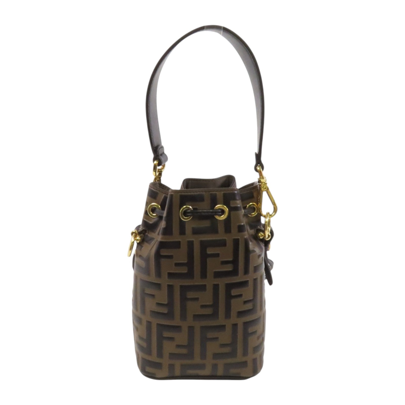 FENDI 牛皮皮革Mon Tresor Mini金扣手挽肩背兩用袋