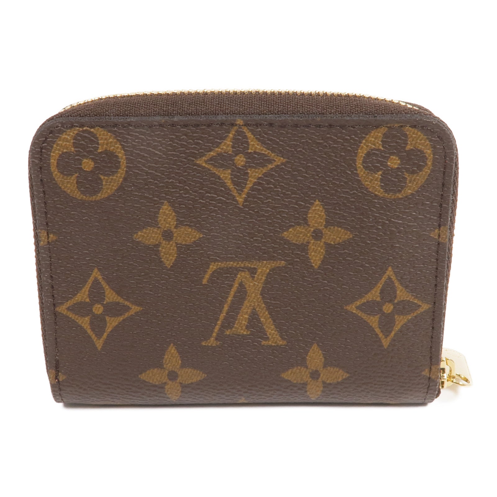 LOUIS VUITTON Monogram Zippy Coin Purse金扣零錢包棕色
