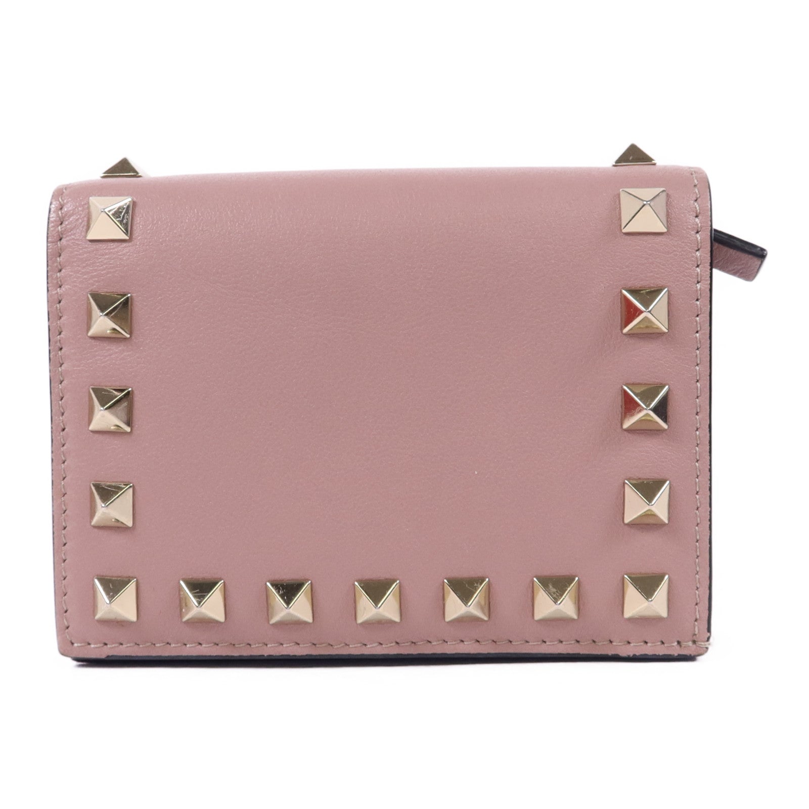 Valentino 牛皮皮革Bifold Wallet金扣錢包