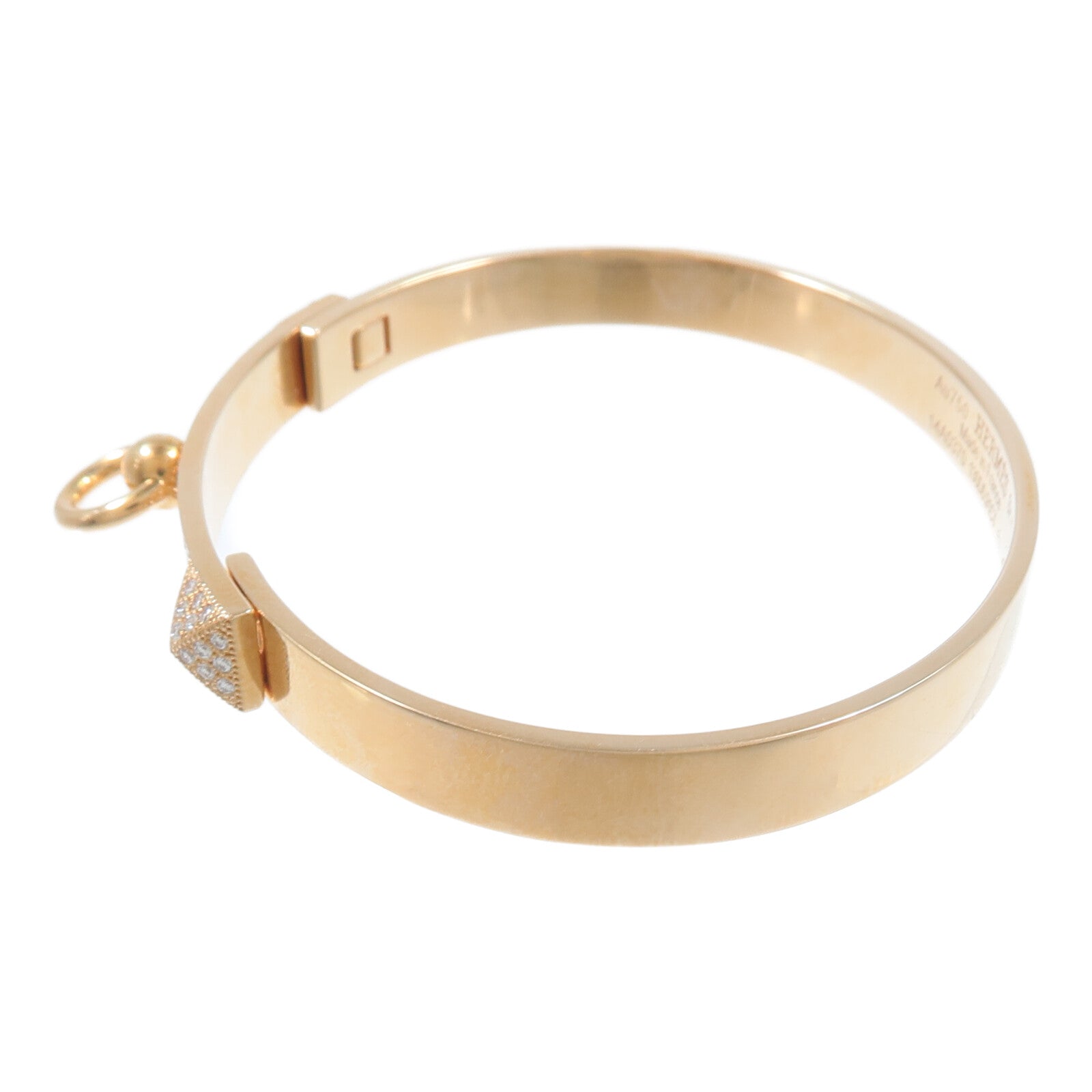 HERMES 18K玫瑰金Collier de Chien CDC Diamond Bracelet鑽石手鐲