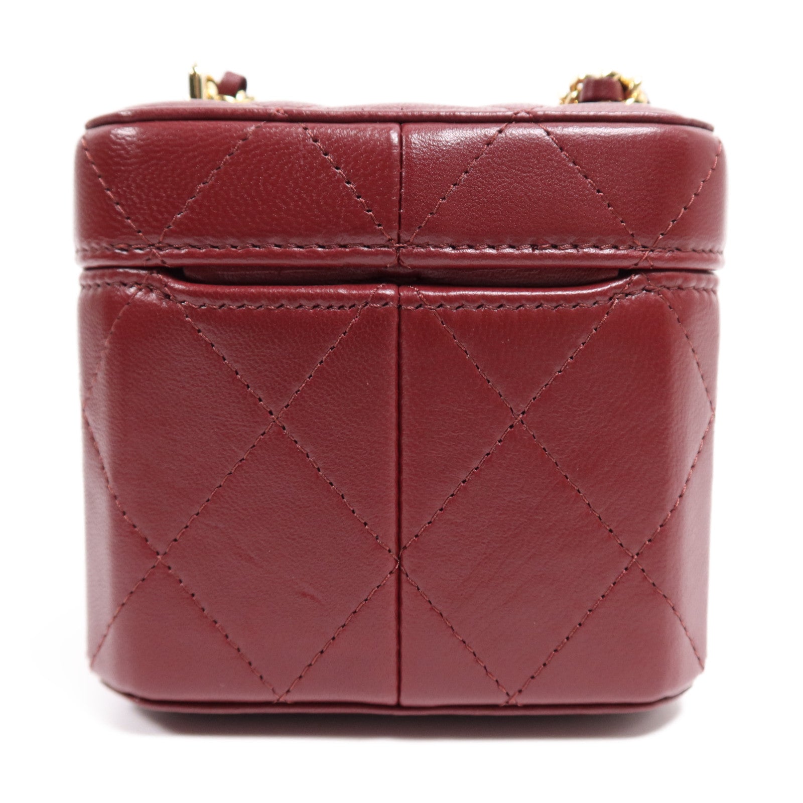 CHANEL 羊皮皮革Mini Vanity Case金扣鏈帶肩背袋