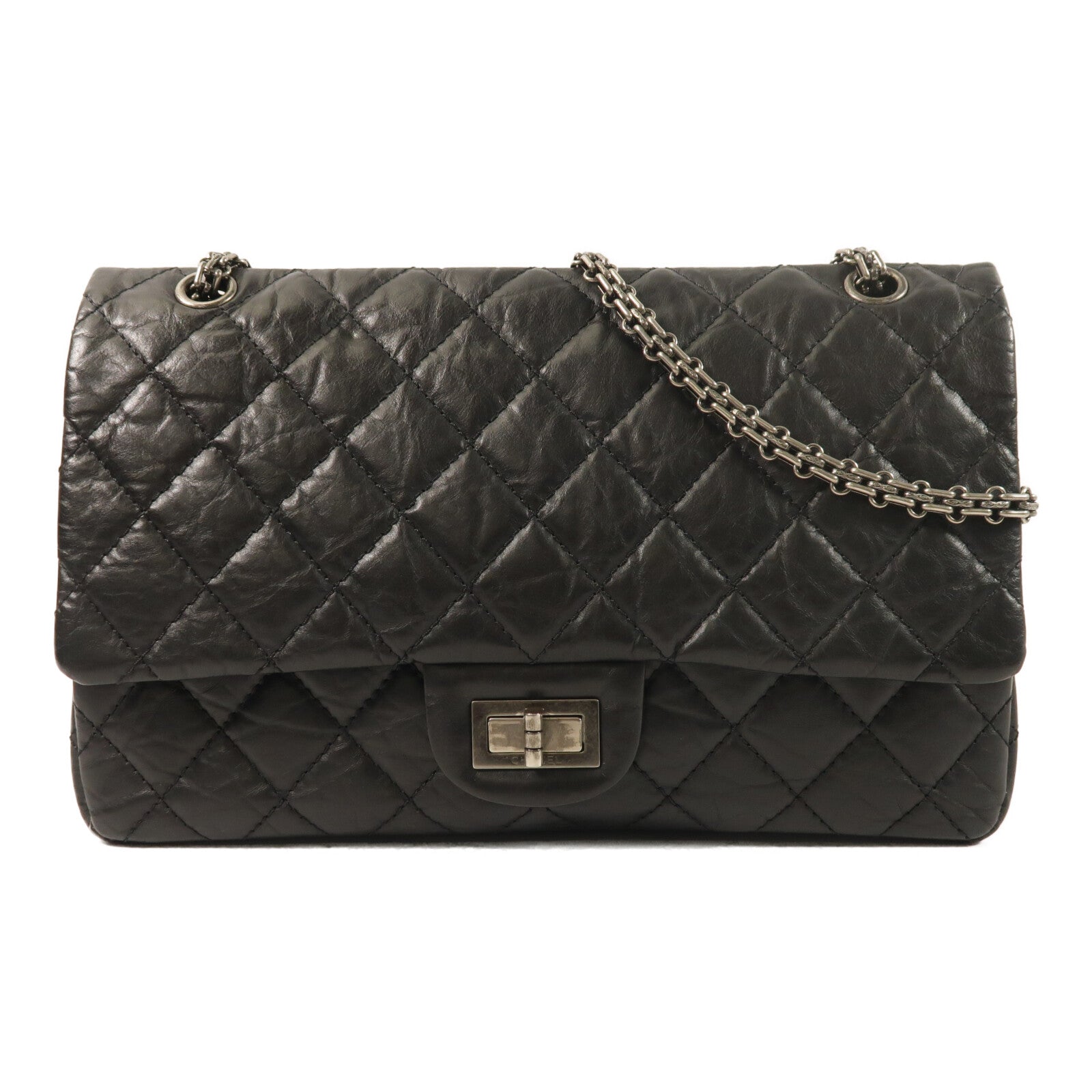 CHANEL 牛皮皮革2.55 Large鏈帶肩背袋