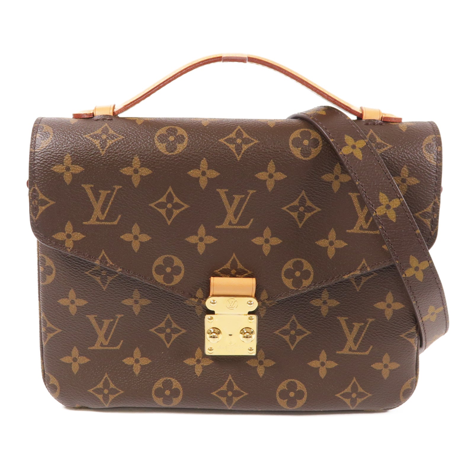 LOUIS VUITTON Monogram Pochette Metis MM金扣手挽肩背兩用袋棕色