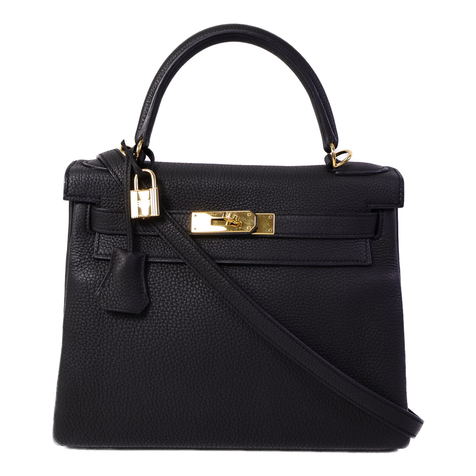 HERMES Clemence皮革Kelly 28手挽肩背兩用袋Plomb
