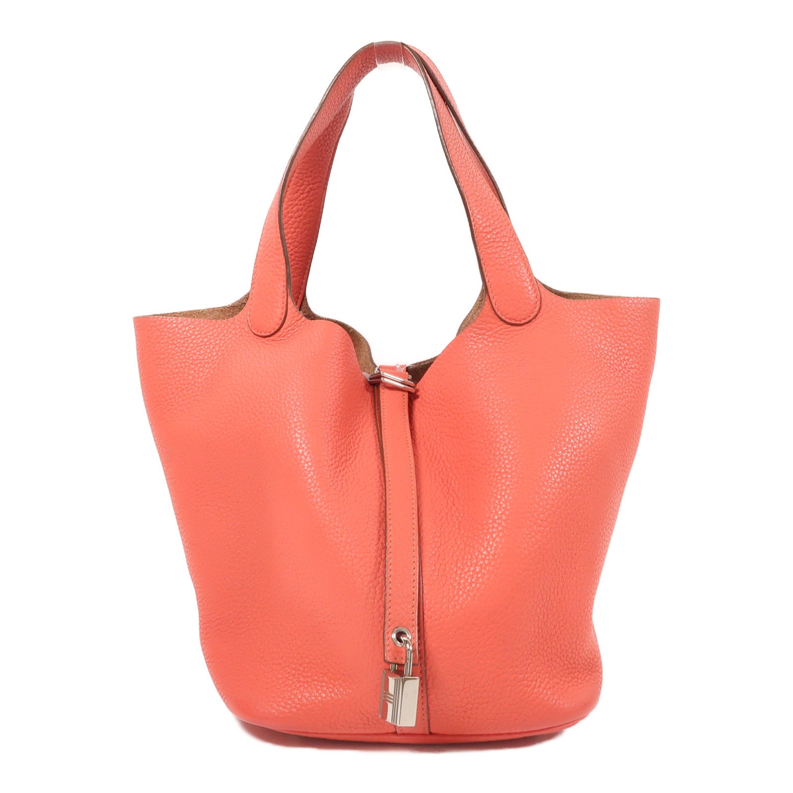 HERMES Clemence皮革Picotin MM銀扣手挽袋