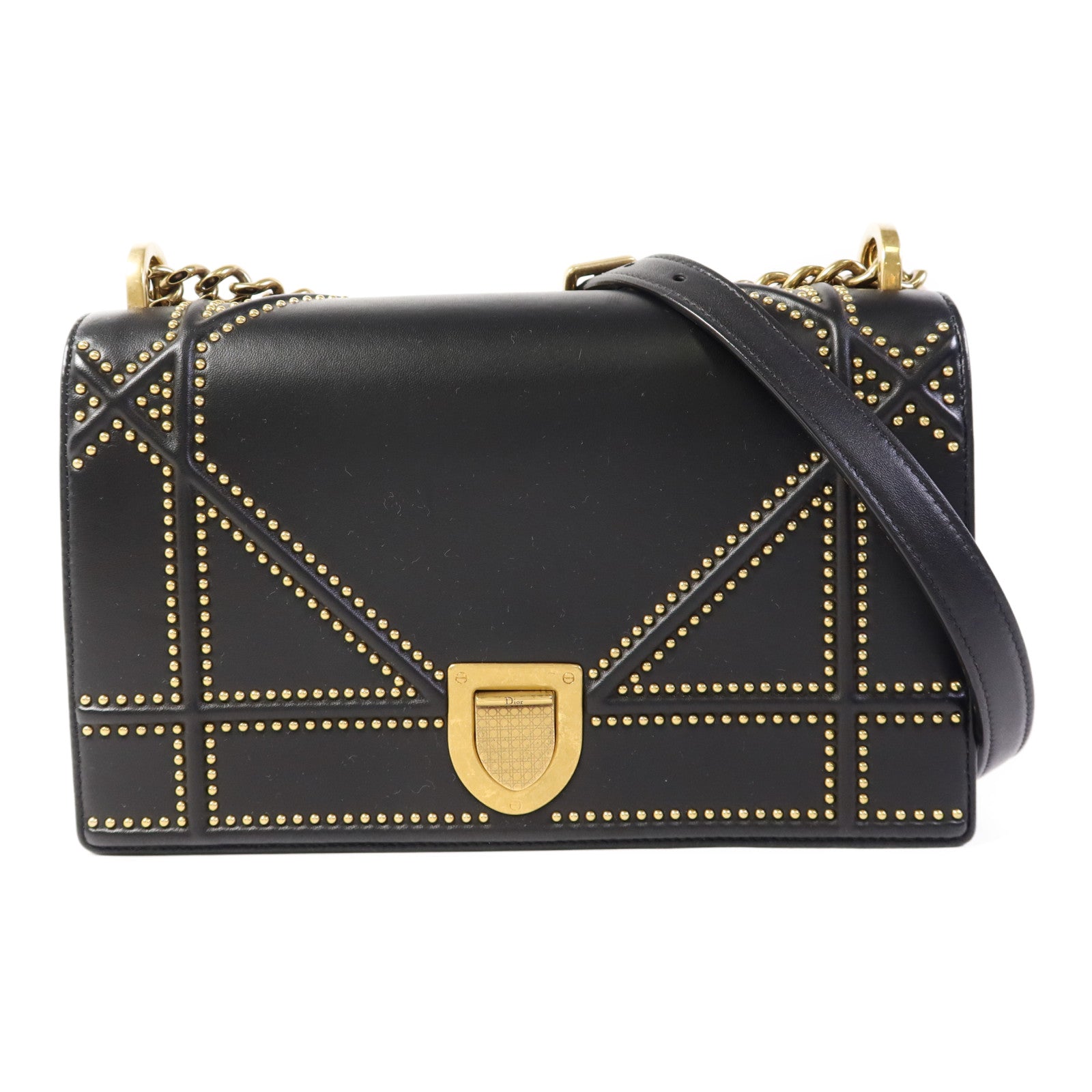 Dior 牛皮皮革Diorama Bag金扣鏈帶肩背袋