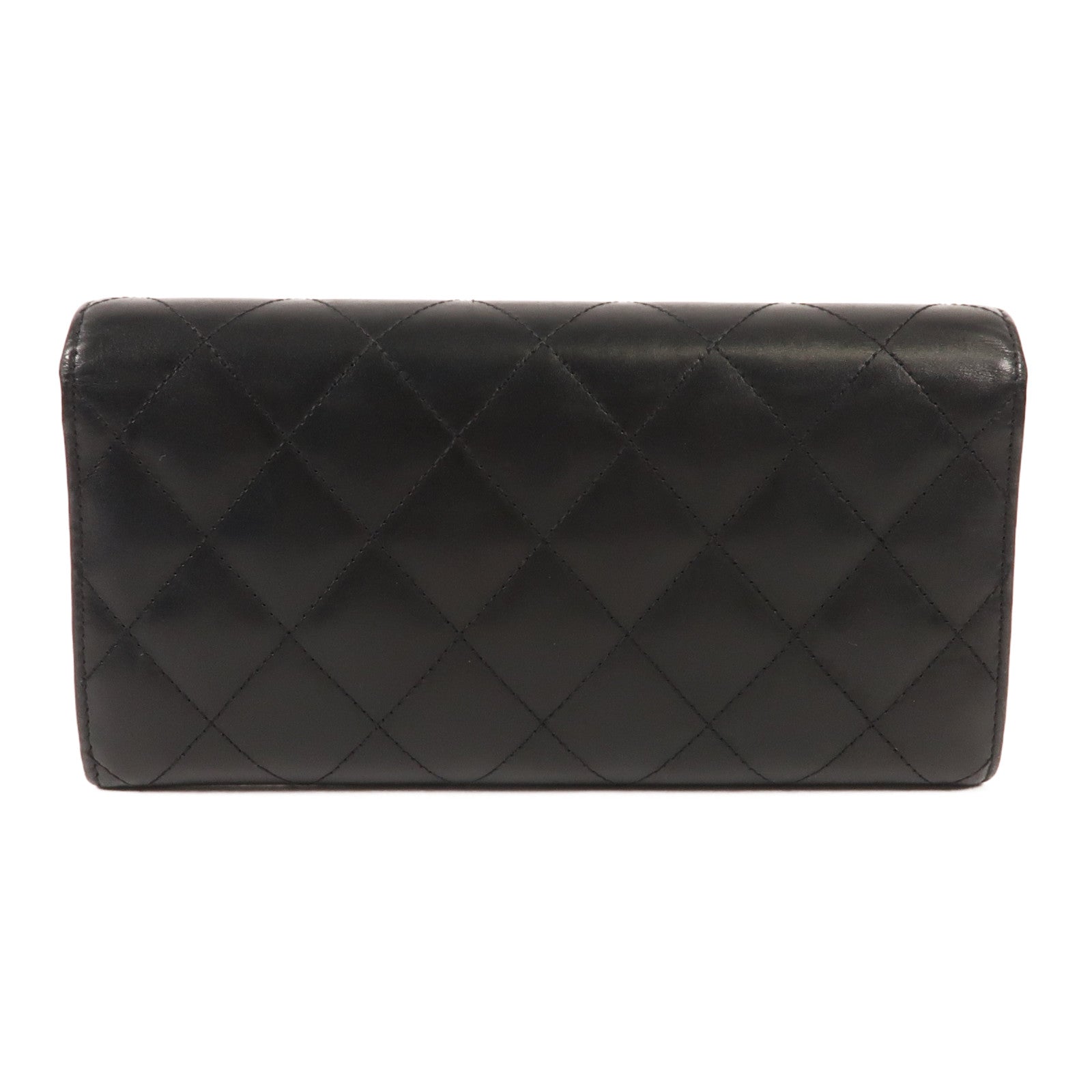 CHANEL 羊皮皮革Cambon Wallet銀扣長錢包