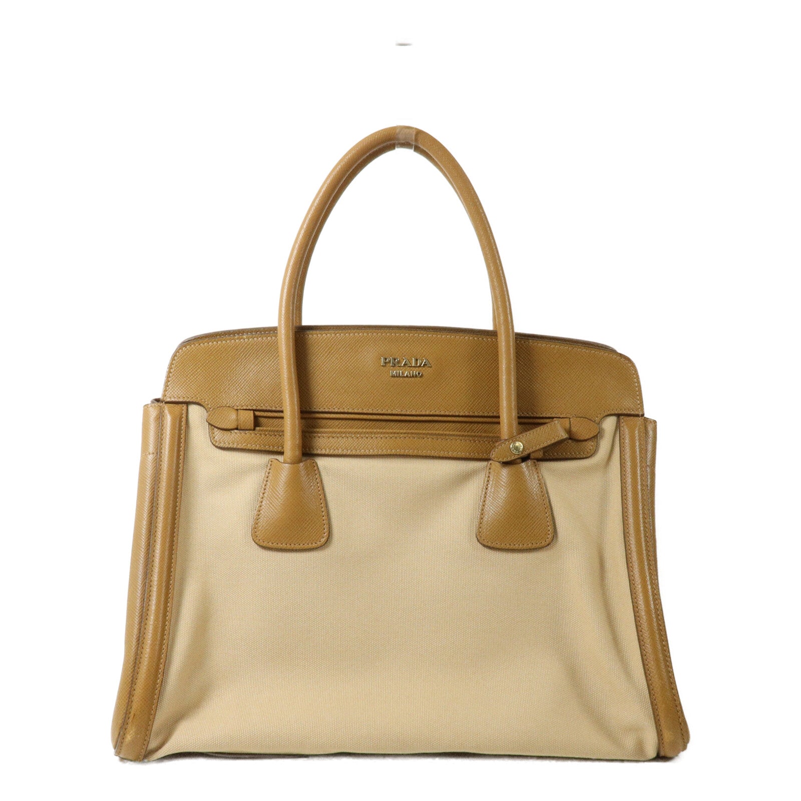 PRADA 牛皮皮革/帆布Hand Bag手挽袋