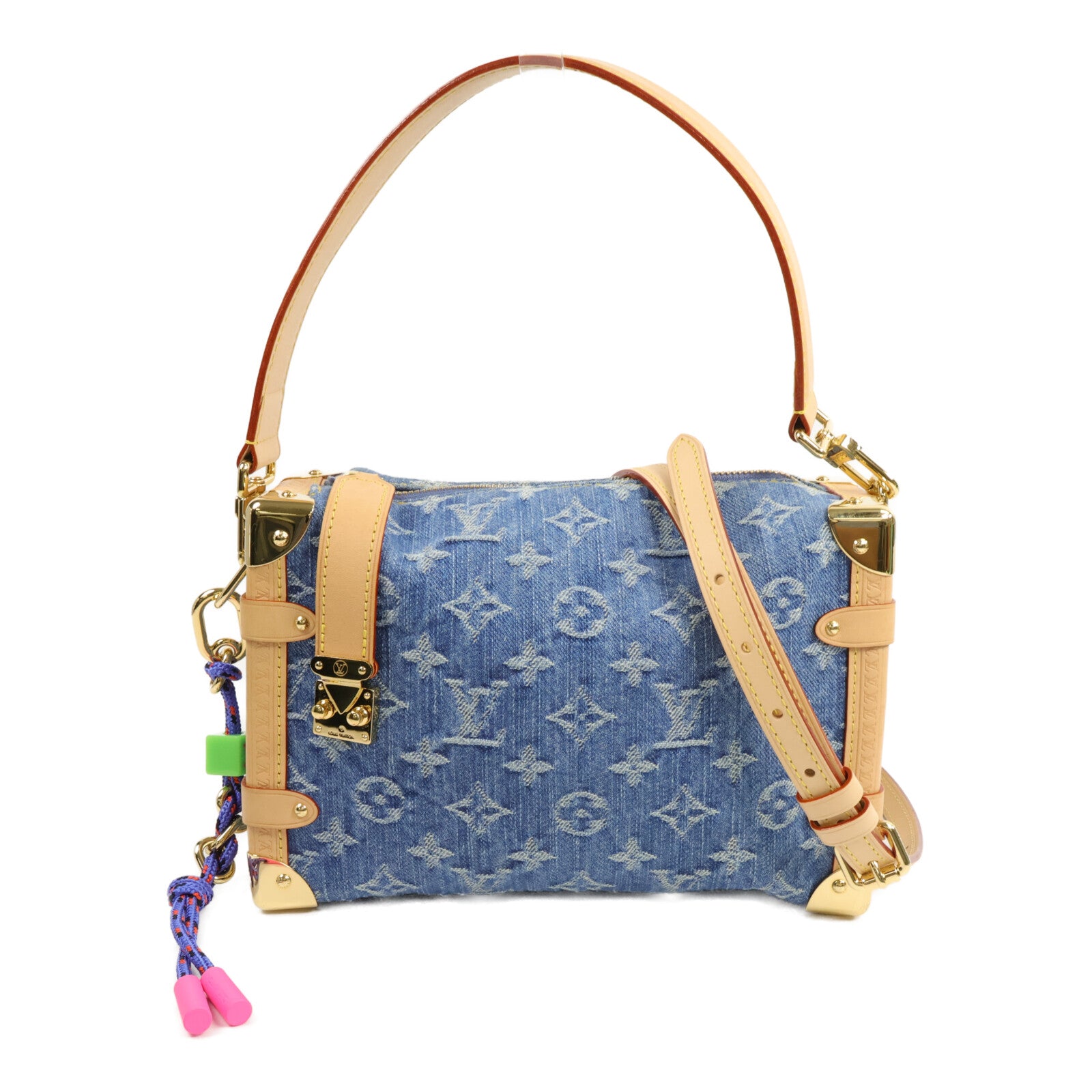 LOUIS VUITTON Monogram Denim Side Trunk MM 手挽肩背兩用袋