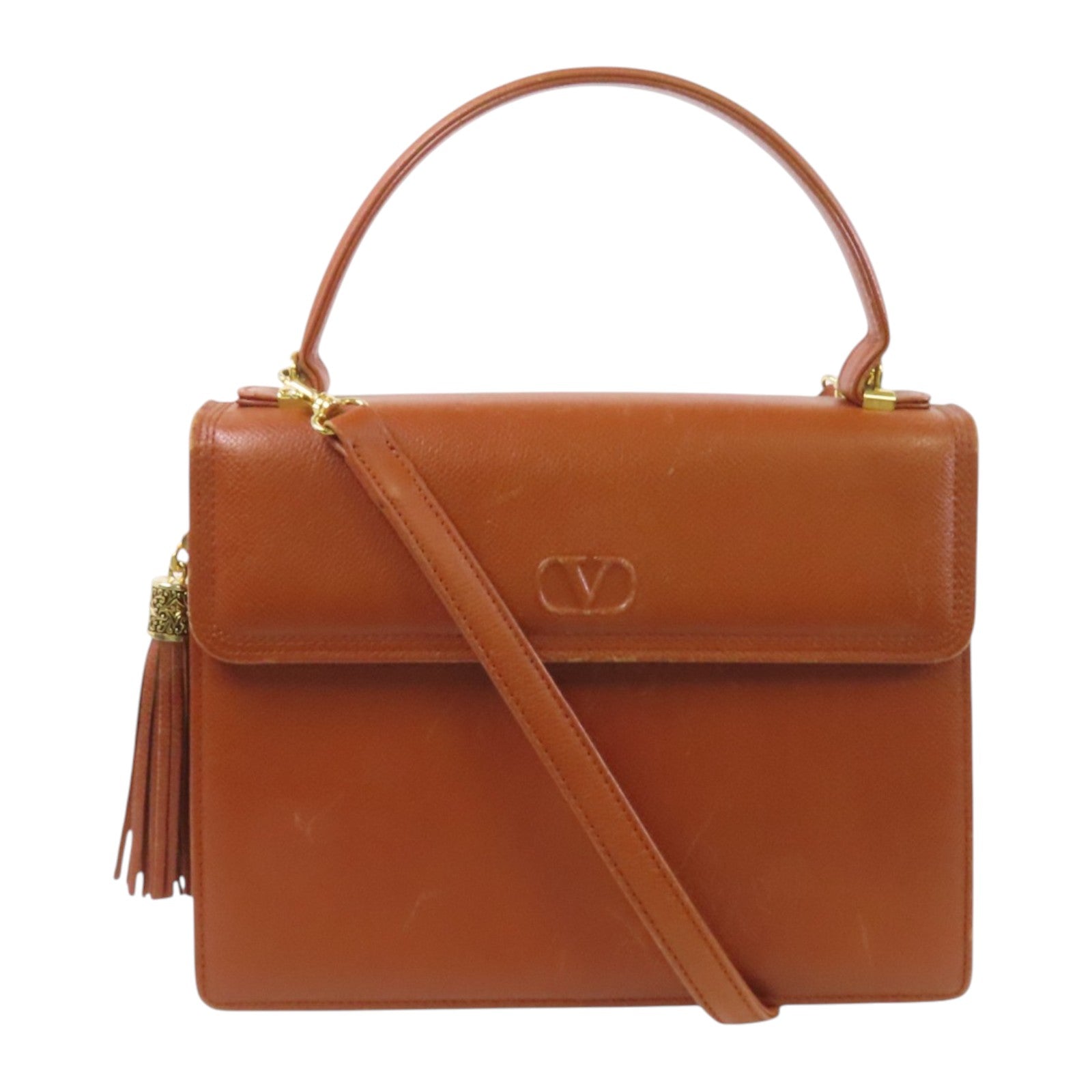 Valentino 牛皮皮革2Way Shoulder Bag金扣手挽肩背兩用袋