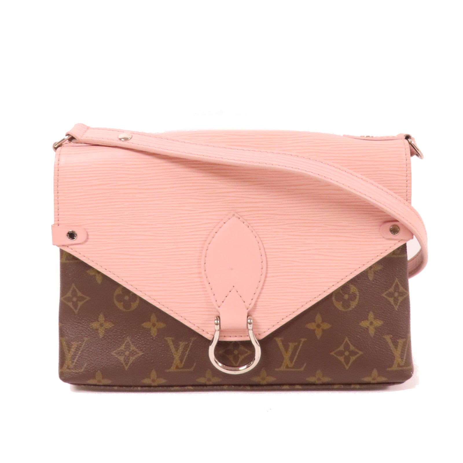 LOUIS VUITTON LV SHW Saint Michel Shoulder Bag M44033 Monogram Epi Brown Pink