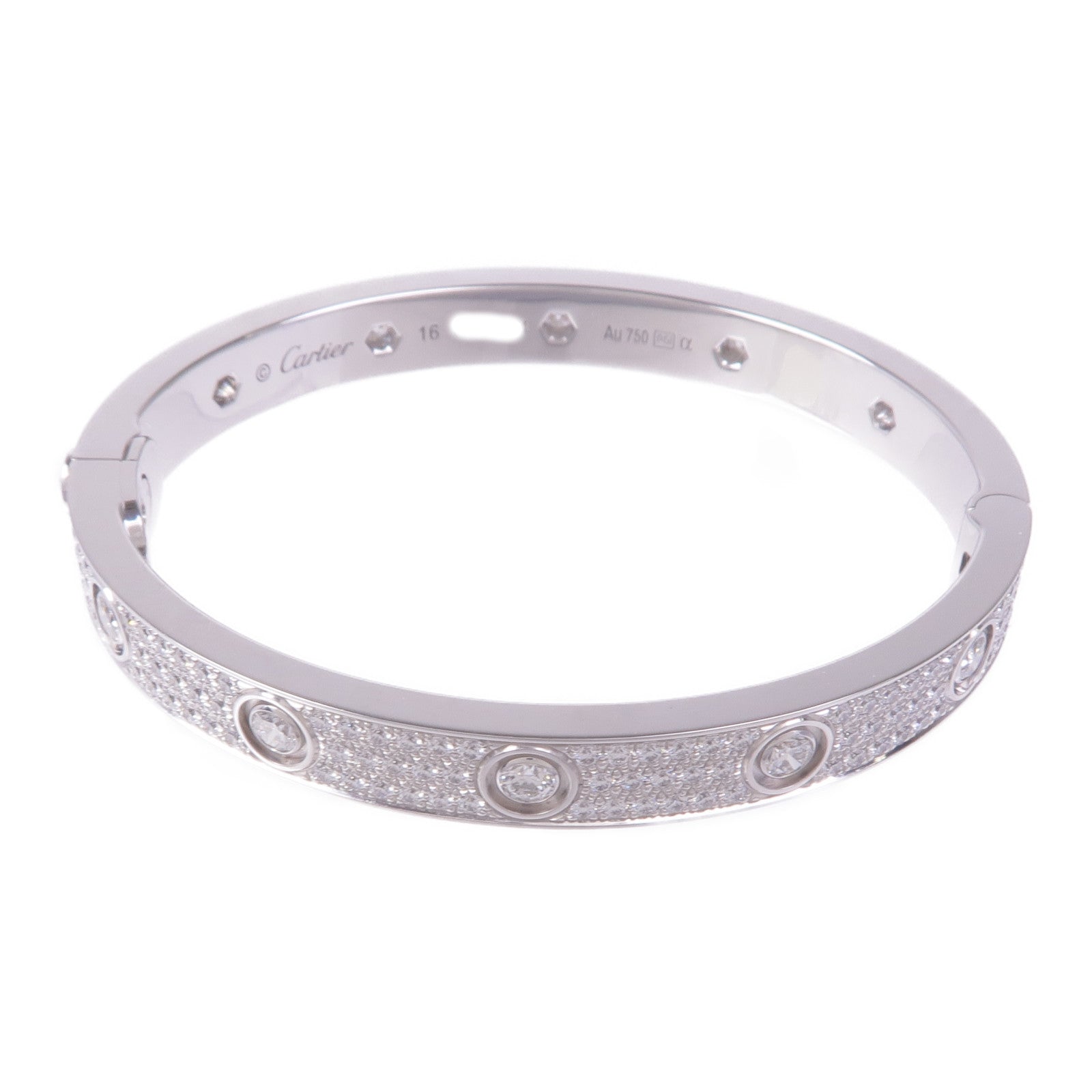 CARTIER 18K白金Love Bangle Full Diamonds鑽石手鏈Cartier#16