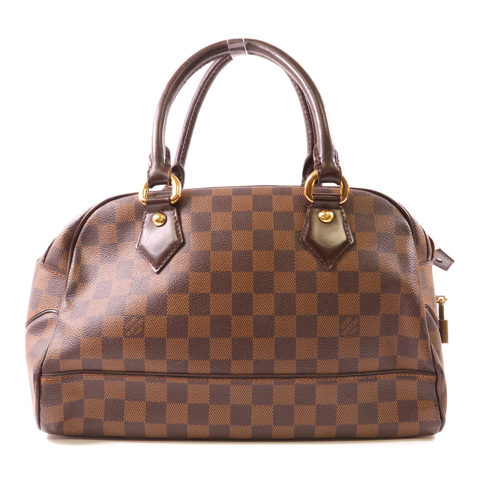 LOUIS VUITTON Damier Duomo金扣手挽袋棕色