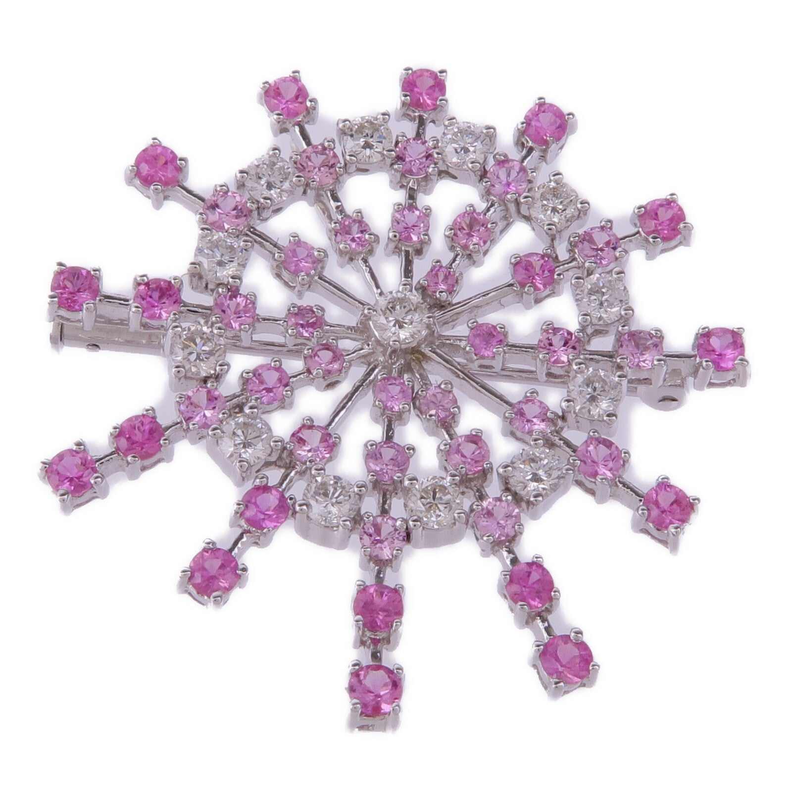 JEWELRY 【激減優惠】18K白金Sapphire Diamond Brooch粉紅藍寶石/鑽石胸針