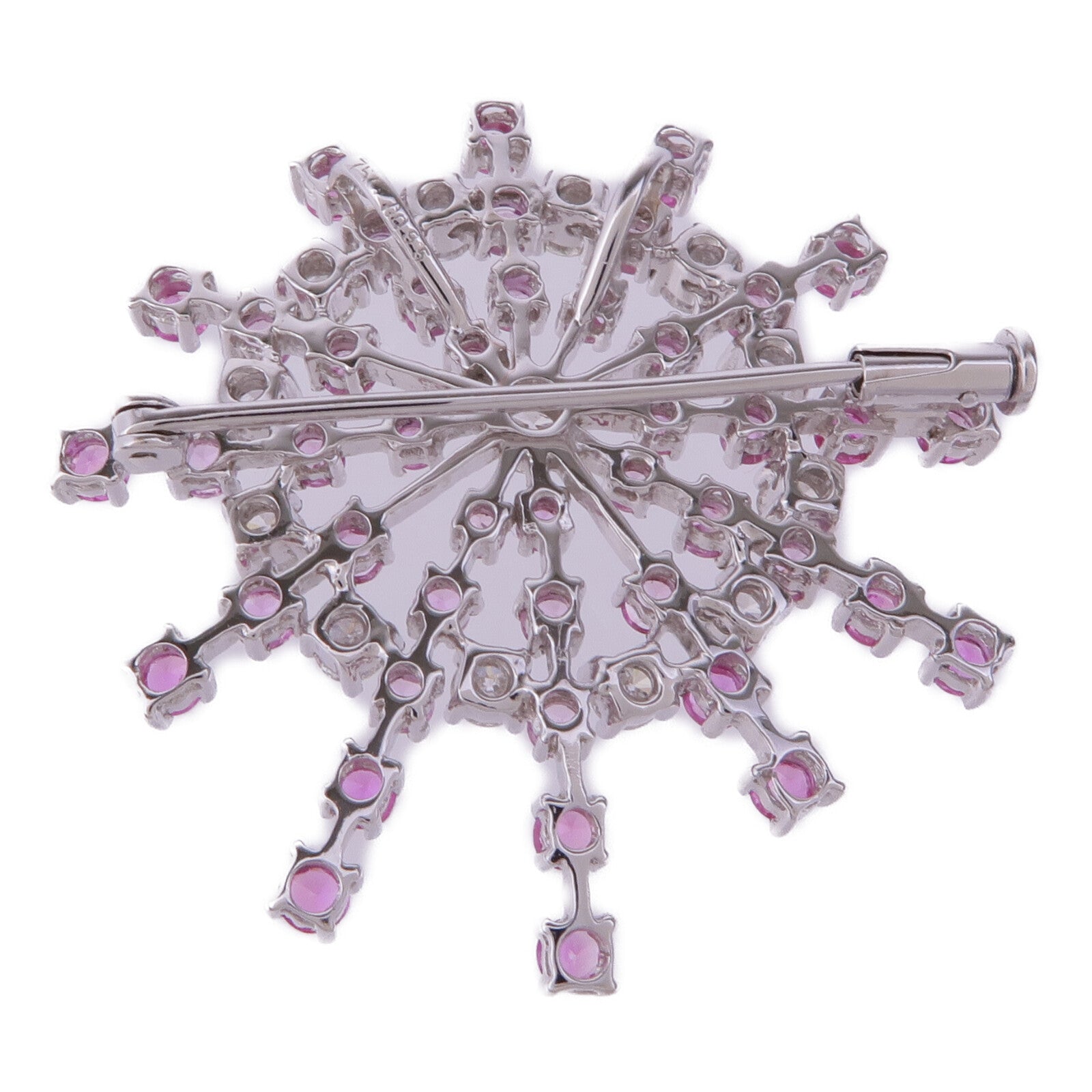 JEWELRY 18K白金Sapphire Diamond Brooch粉紅藍寶石/鑽石胸針