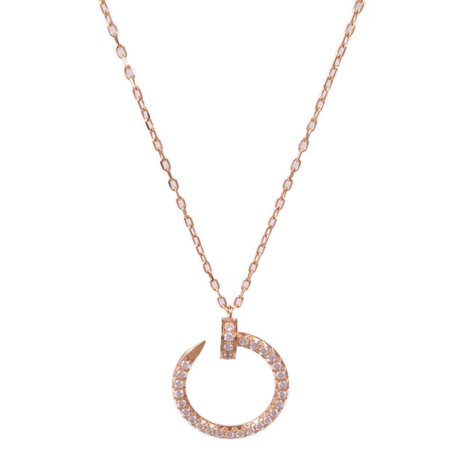 CARTIER 18K玫瑰金Juste un Clou Diamonds Necklace鑽石項鍊