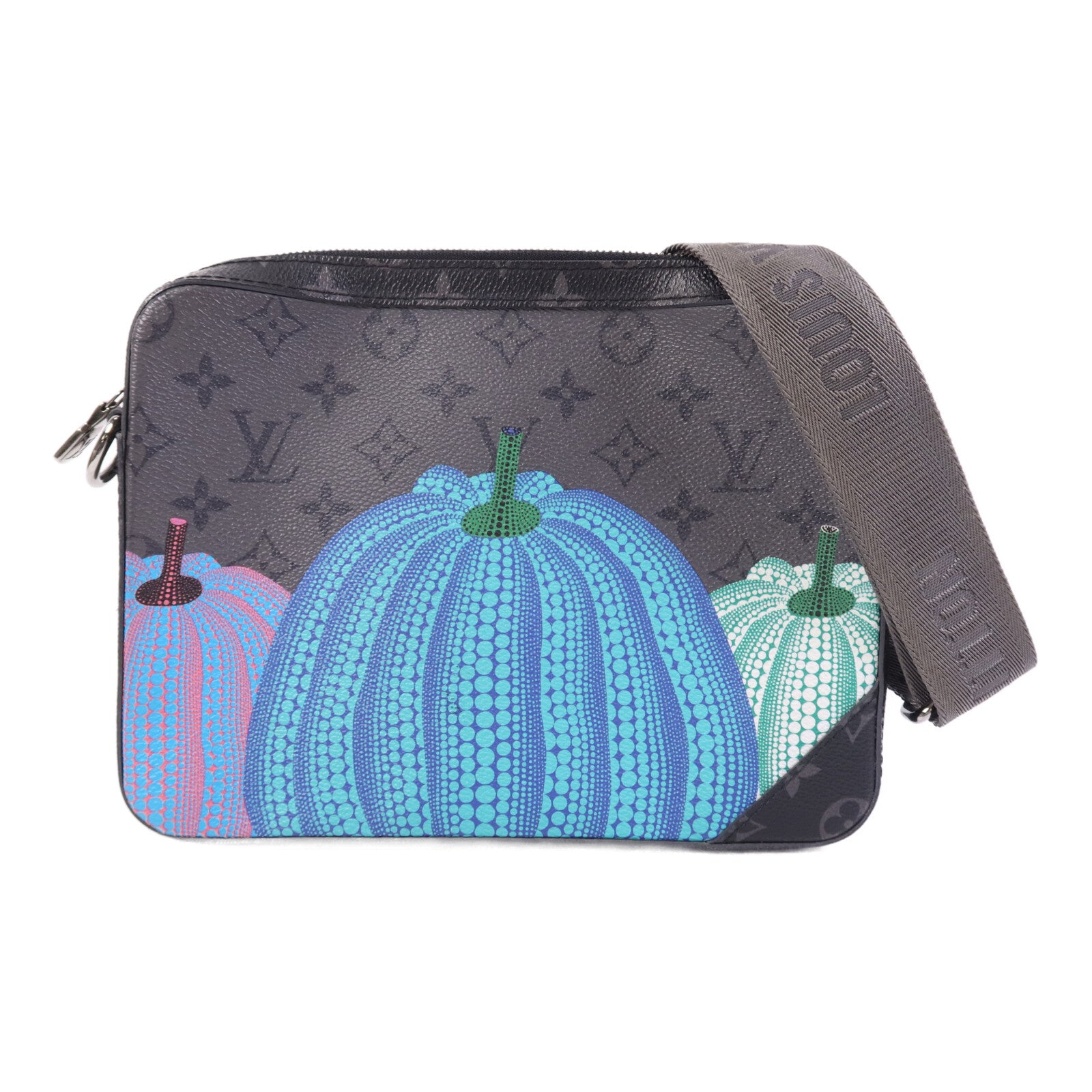 LOUIS VUITTON Monogram Eclipse YK x Trio Messenger銀扣肩背袋