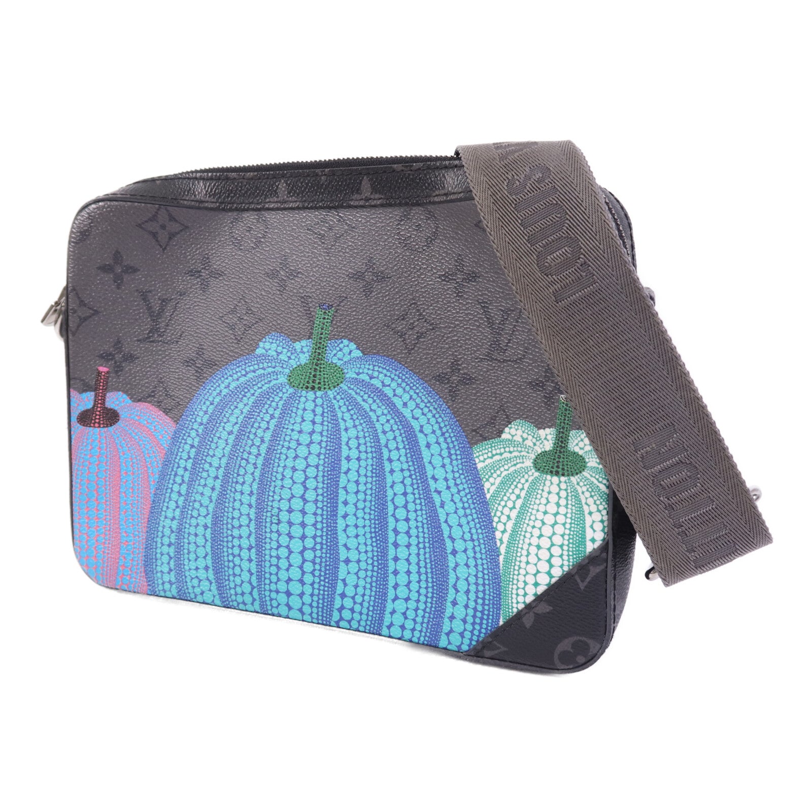 LOUIS VUITTON Monogram Eclipse YK x Trio Messenger銀扣肩背袋