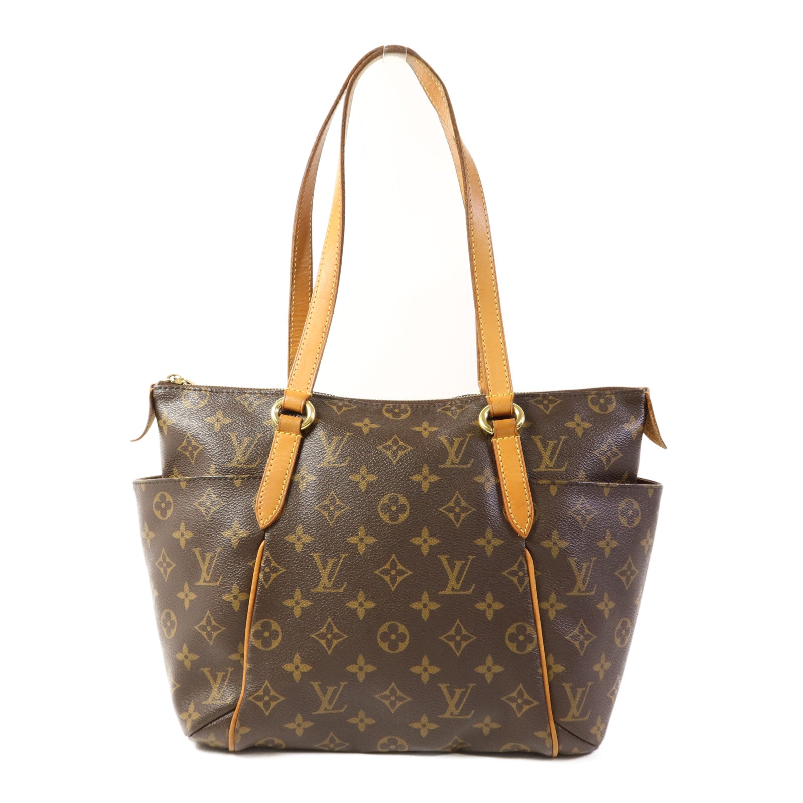 LOUIS VUITTON Monogram Totally MM金扣肩背袋棕色