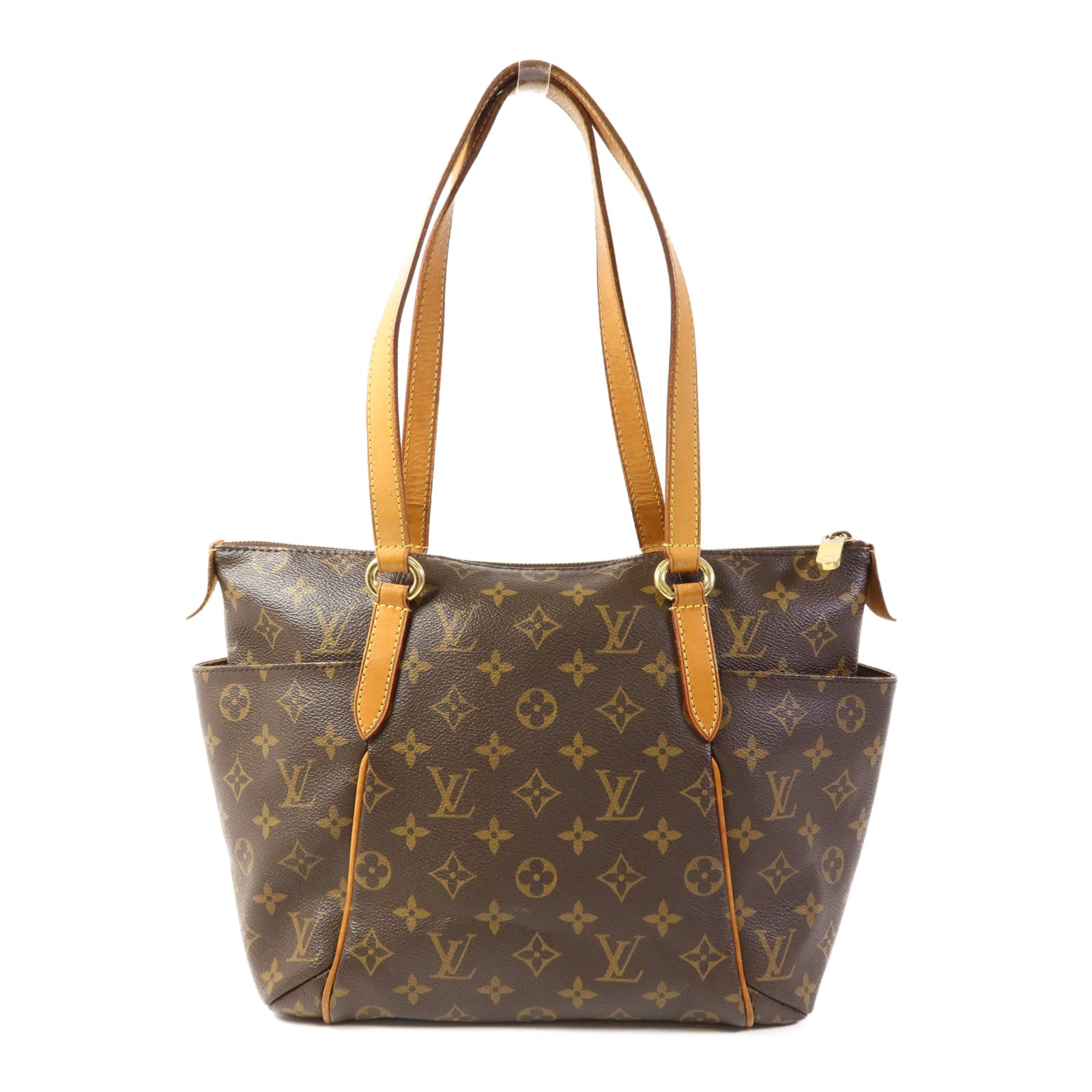 LOUIS VUITTON Monogram Totally MM金扣肩背袋棕色