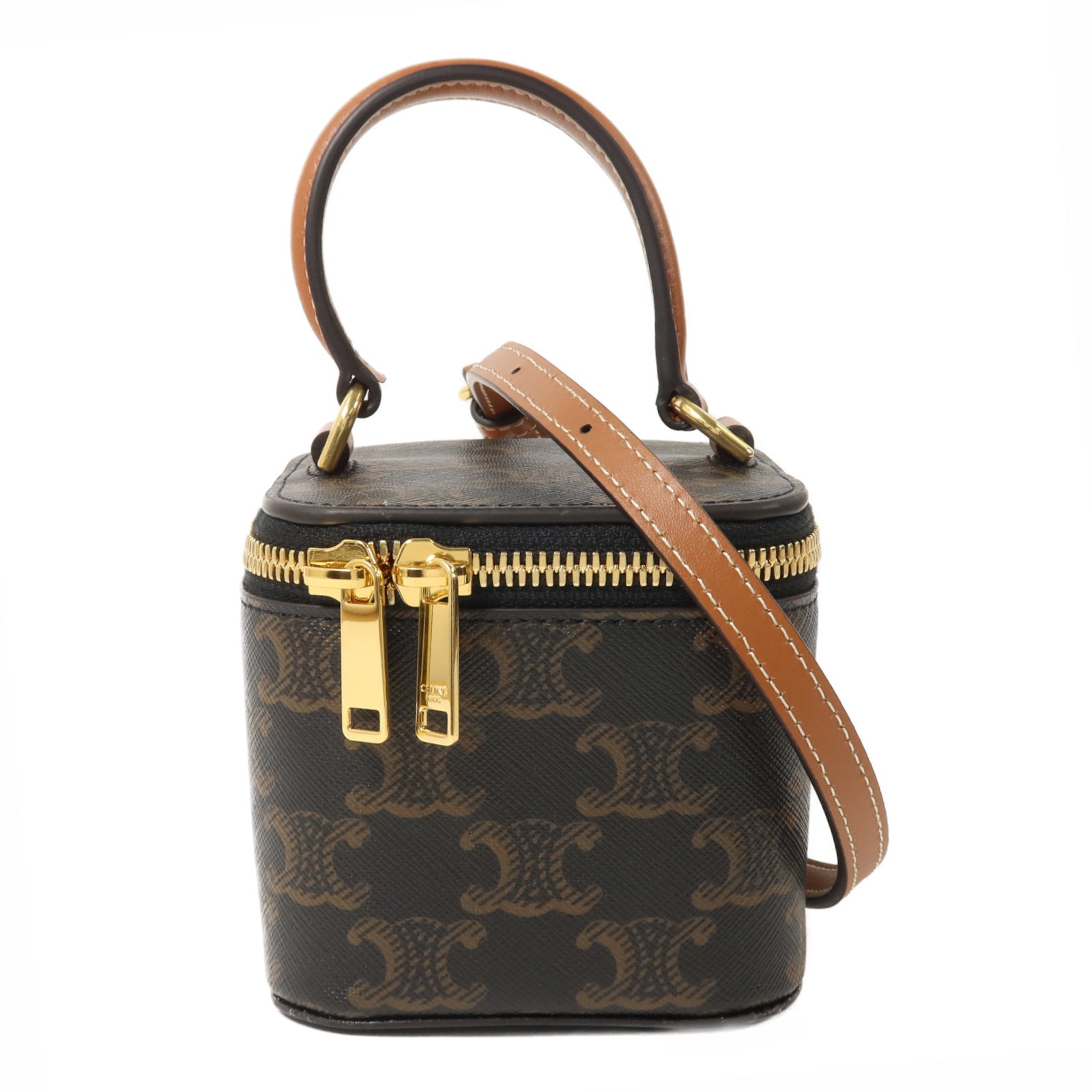 CELINE 塗層帆布Mini Vanity Case手挽肩背兩用袋
