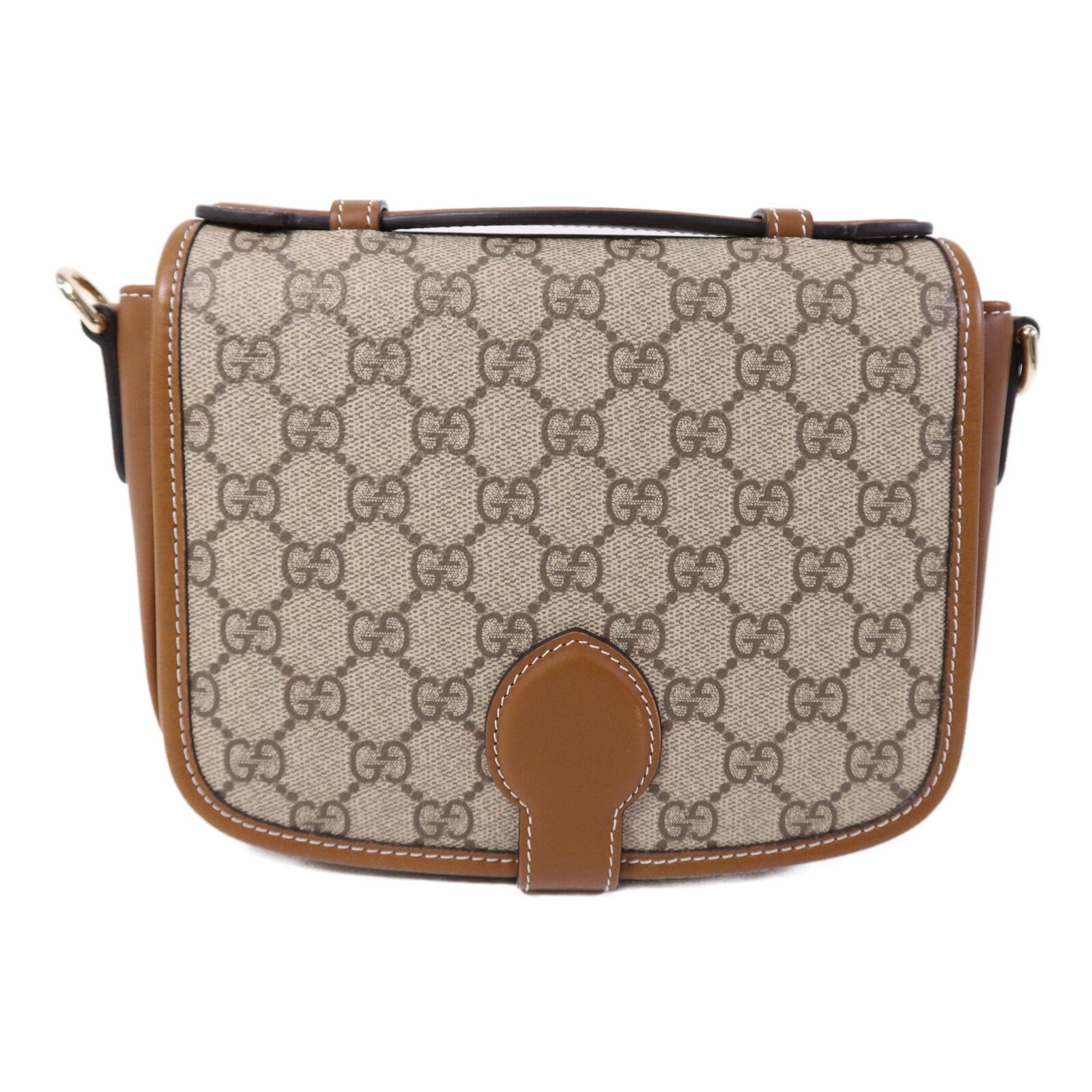 GUCCI 塗層帆布GG Emblem Mini Shoulder bag金扣手挽肩背兩用袋