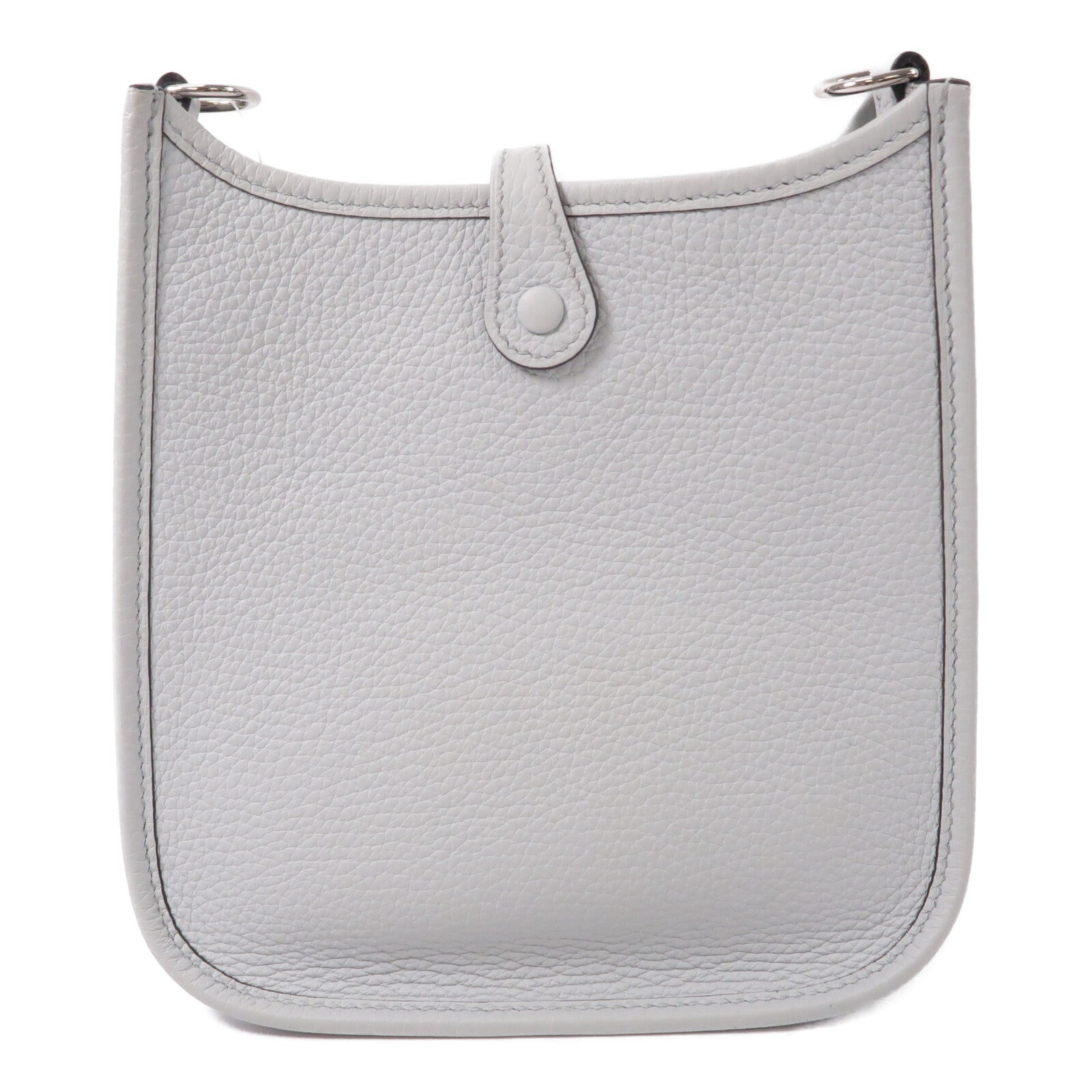 HERMES Clemence皮革Evelyne PM肩背袋Bleu Pale