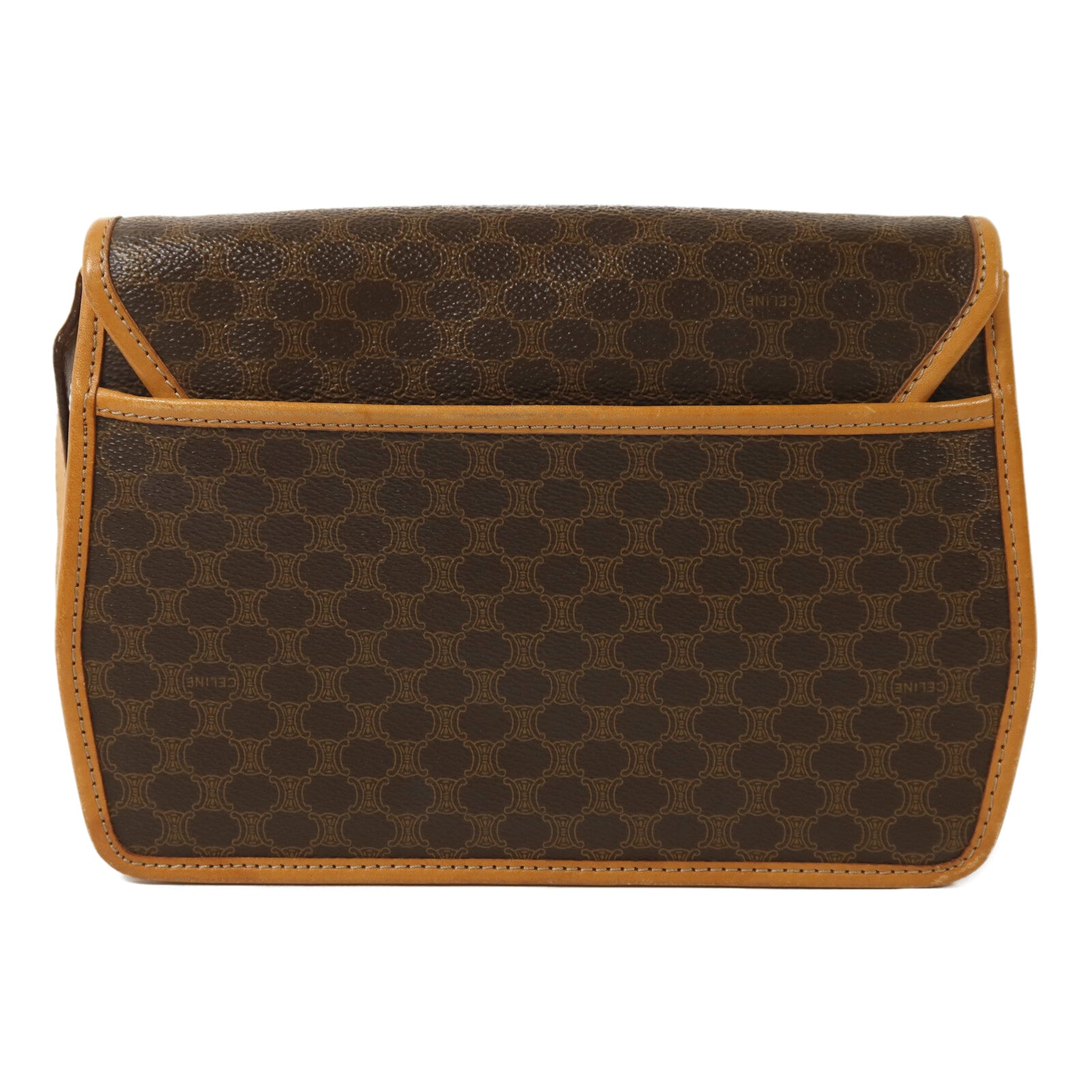 CELINE 塗層帆布Macadam金扣肩背袋