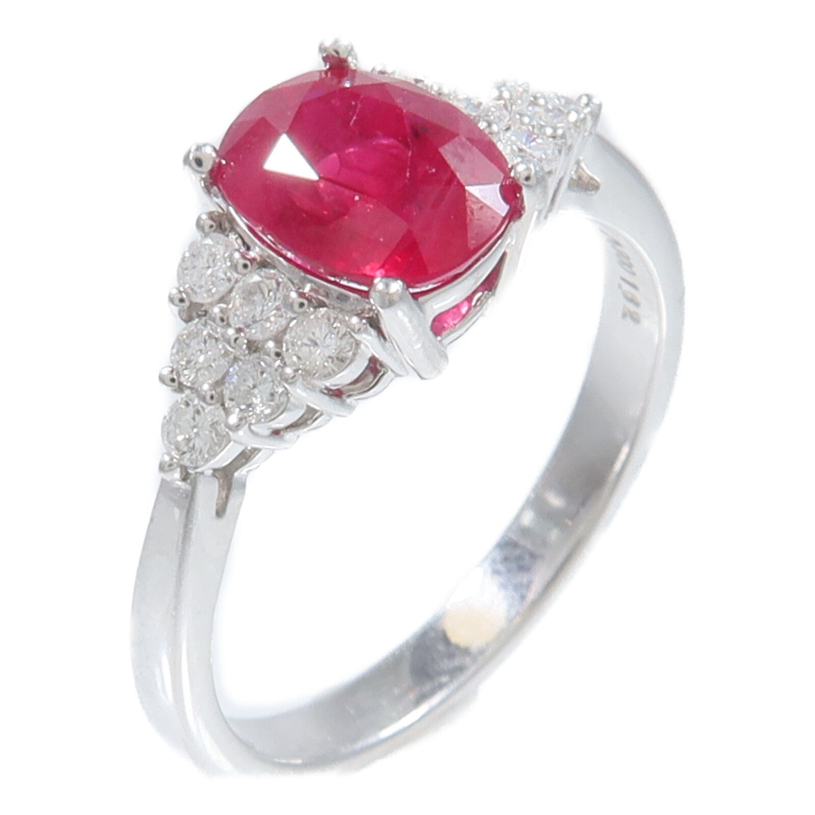 JEWELRY PT900鉑金Ruby Diamond Ring紅寶石/鑽石戒指