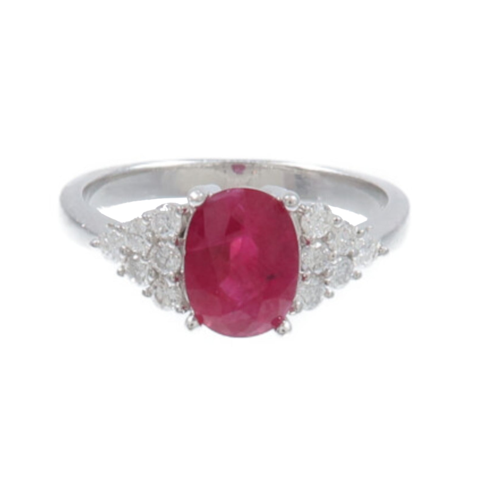 JEWELRY PT900鉑金Ruby Diamond Ring紅寶石/鑽石戒指