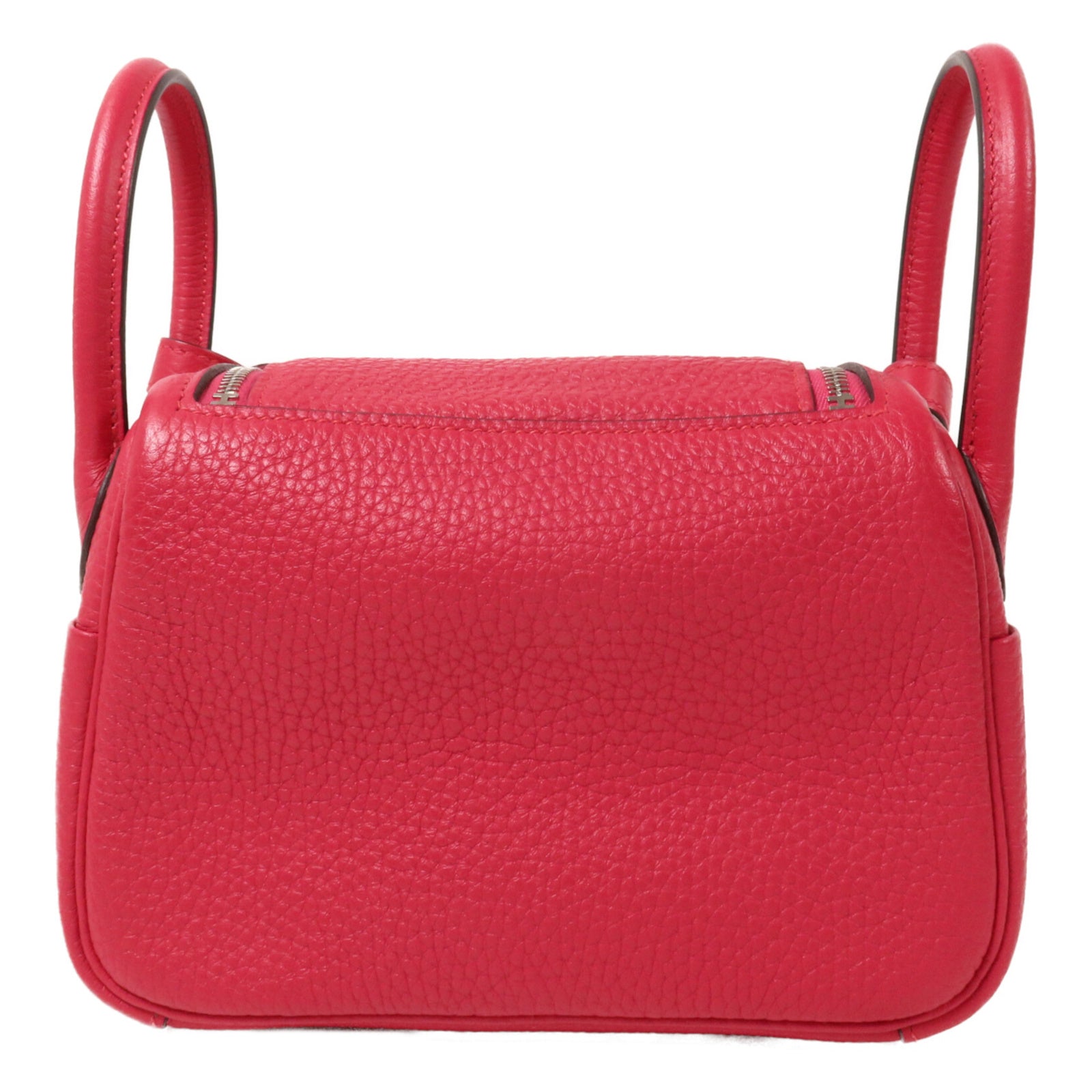 HERMES Clemence皮革Mini Lindy手挽肩背兩用袋Framboise
