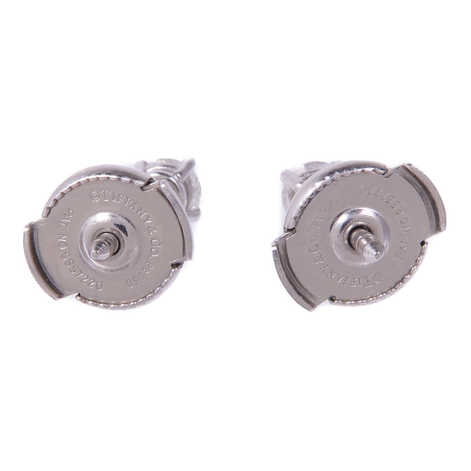 TIFFANY&CO PT950鉑金Solitaire Diamond Stud Earrings鑽石耳環