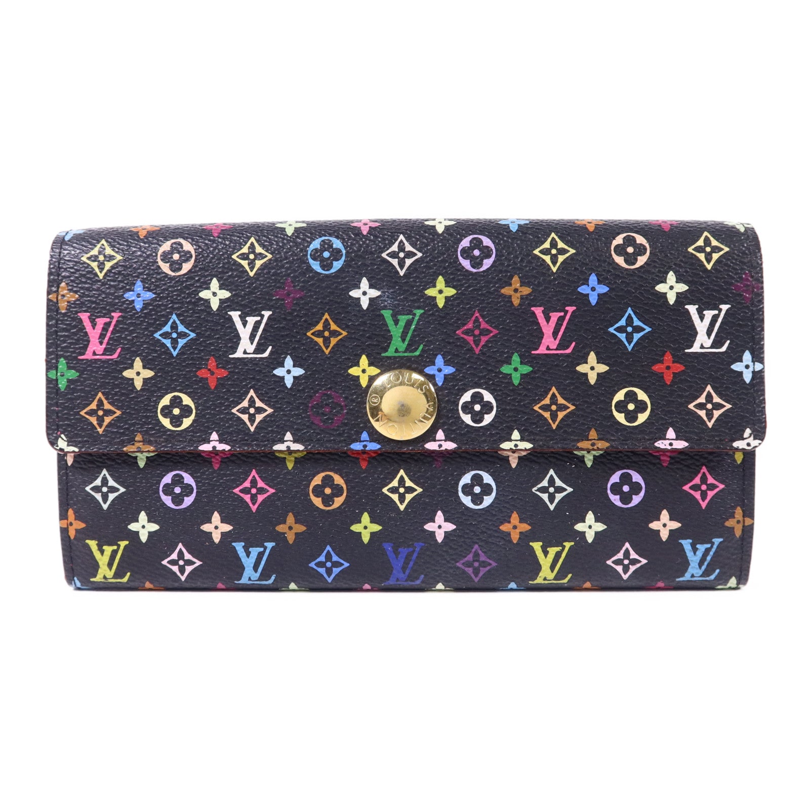 LOUIS VUITTON Monogram Multicolore Long Bifold Wallet金扣長錢包