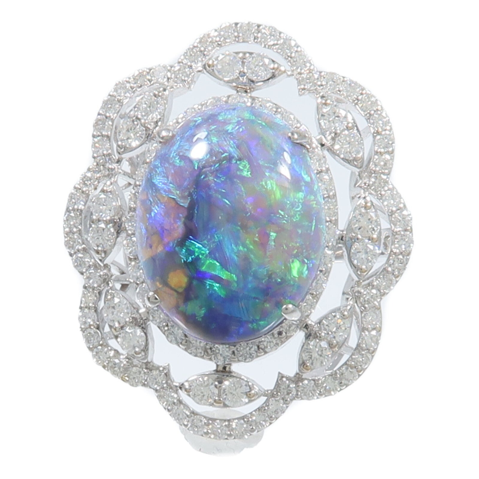 JEWELRY 18K白金Opal Diamond Ring蛋白石/鑽石戒指