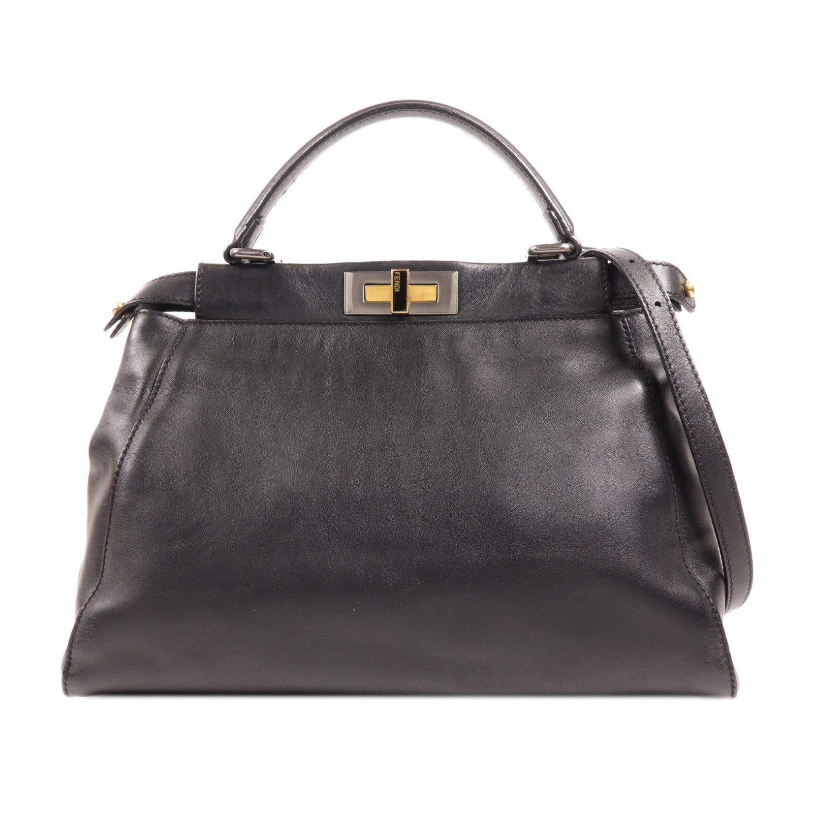 FENDI 牛皮皮革Peekaboo手挽肩背兩用袋