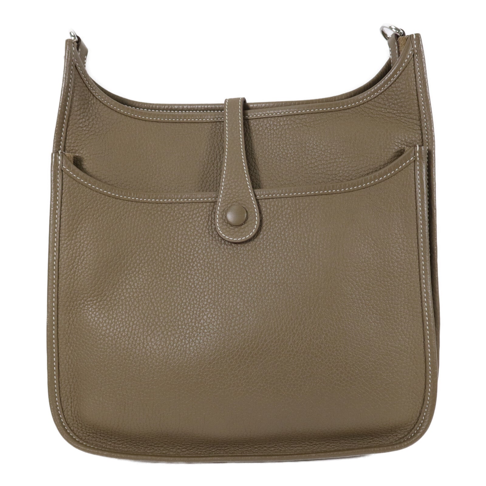 HERMES Clemence皮革Evelyne PM 肩背袋Etoupe