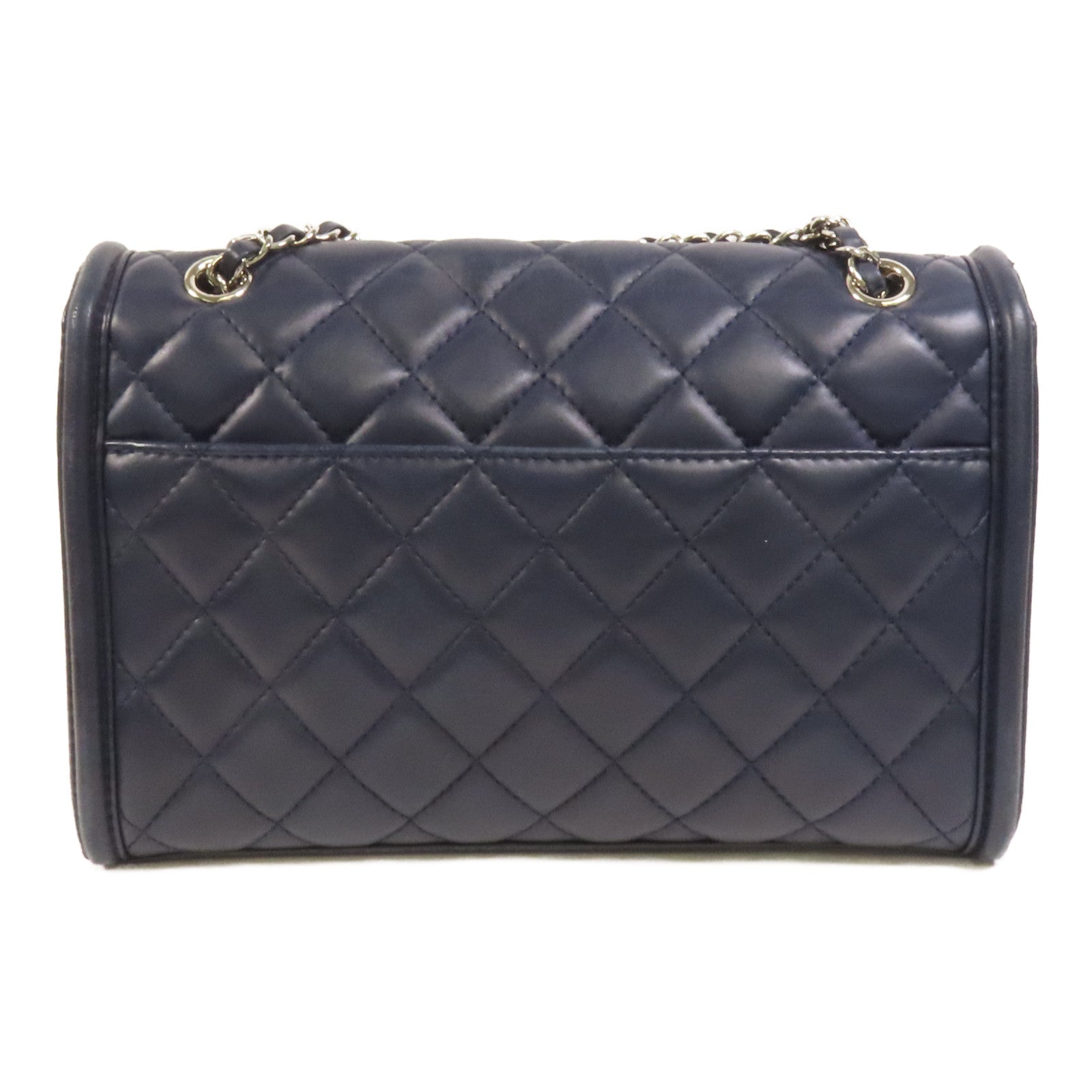 CHANEL 羊皮皮革Chain Shoulder銀扣鏈帶肩背袋