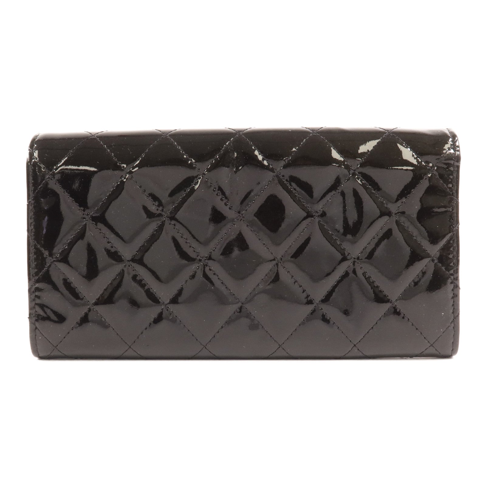 CHANEL 漆皮皮革Long Wallet銀扣長錢包