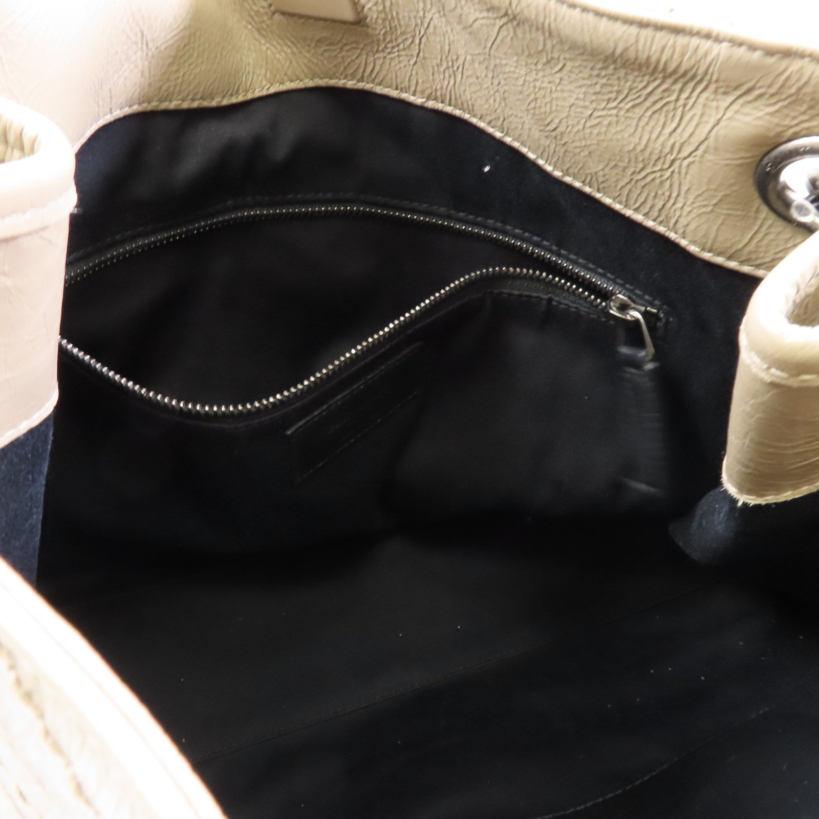SAINT LAURENT 牛皮皮革Niki Shopping Medium Bag銀扣鏈帶肩背袋米色