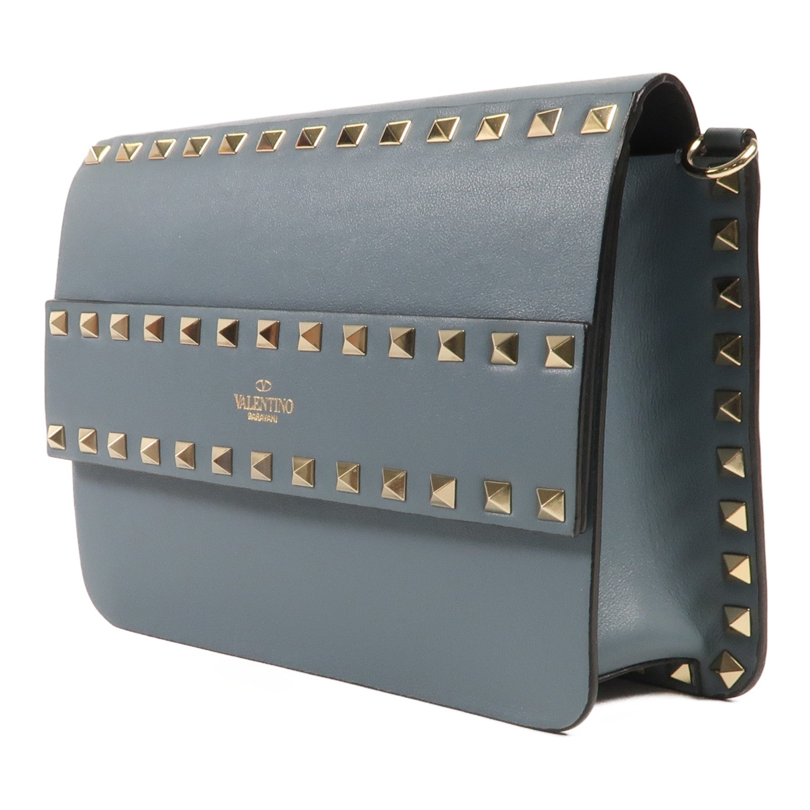 Valentino 牛皮皮革Shoulder Bag銀扣肩背袋