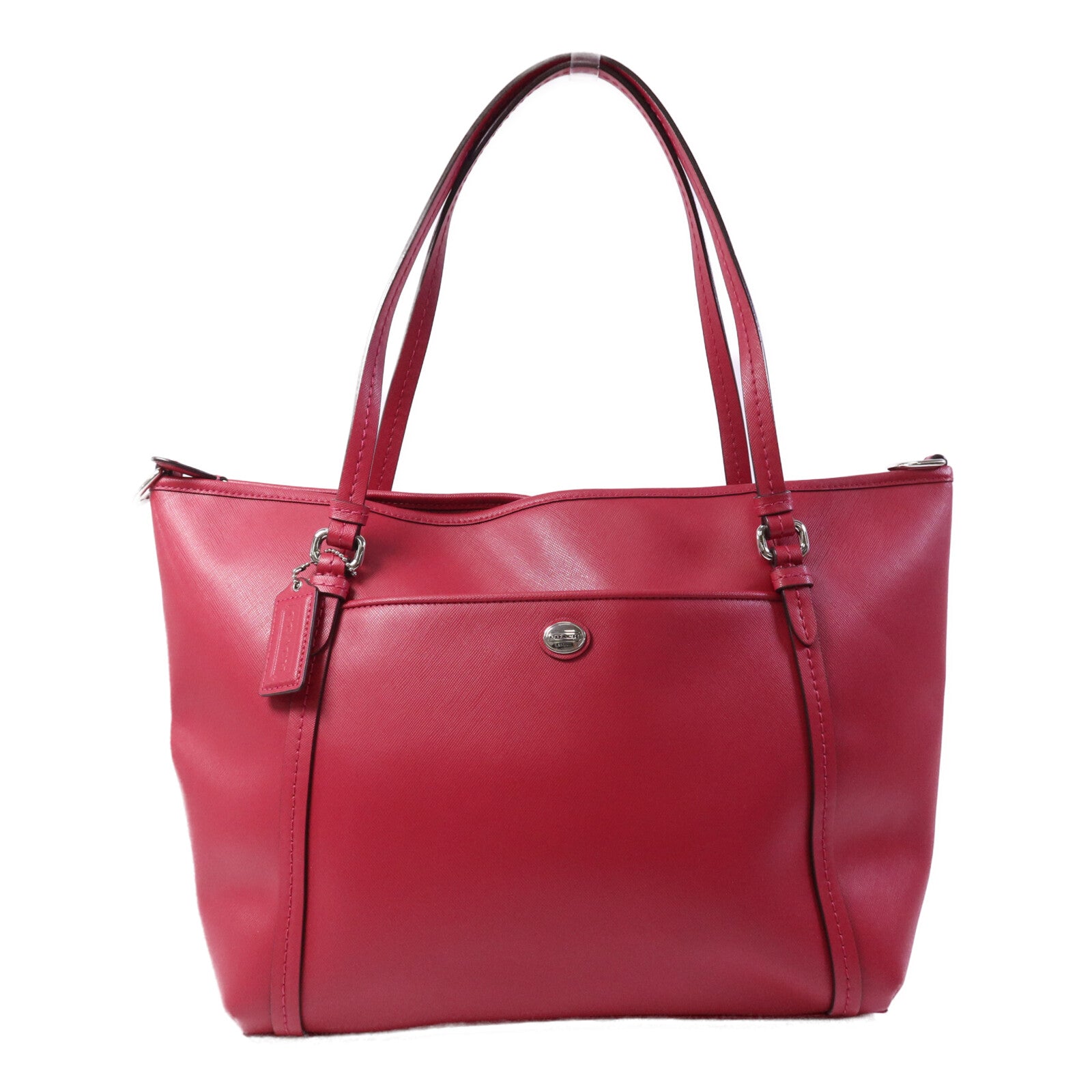 COACH 牛皮皮革Peyton Pocket Tote銀扣手挽袋