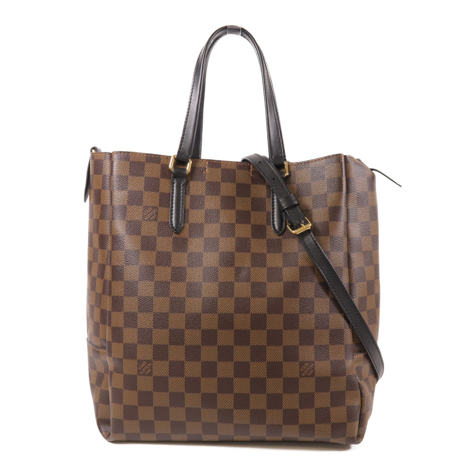 LOUIS VUITTON Damier Belmont金扣手挽肩背兩用袋