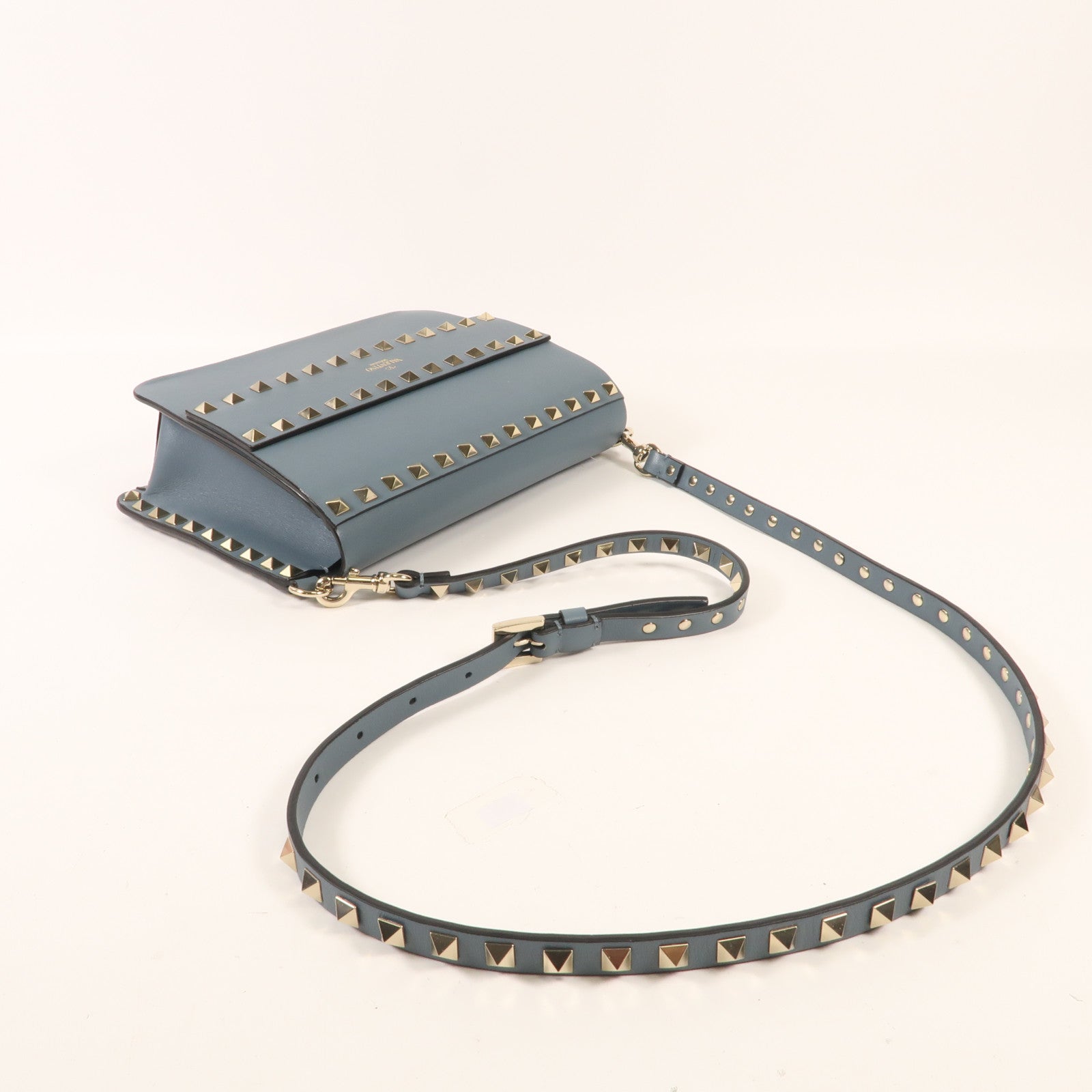 Valentino 牛皮皮革Shoulder Bag銀扣肩背袋