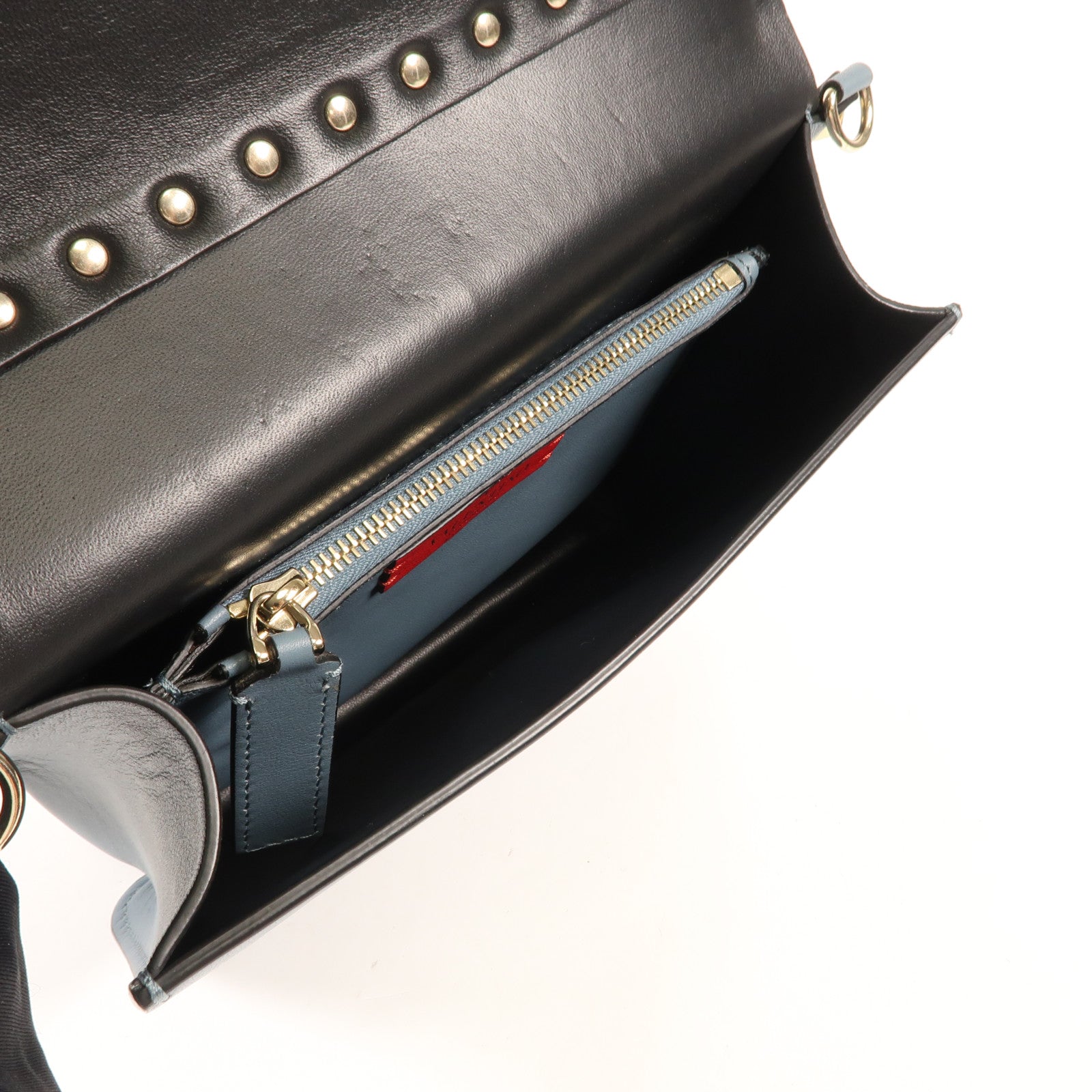 Valentino 牛皮皮革Shoulder Bag銀扣肩背袋