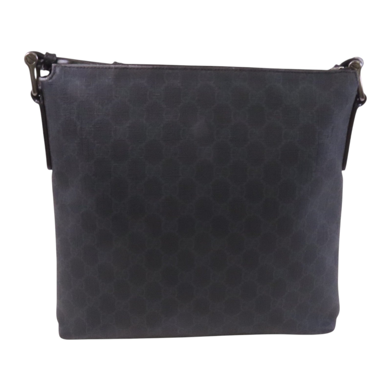 GUCCI 塗層帆布GG Supreme Messenger銀扣肩背袋