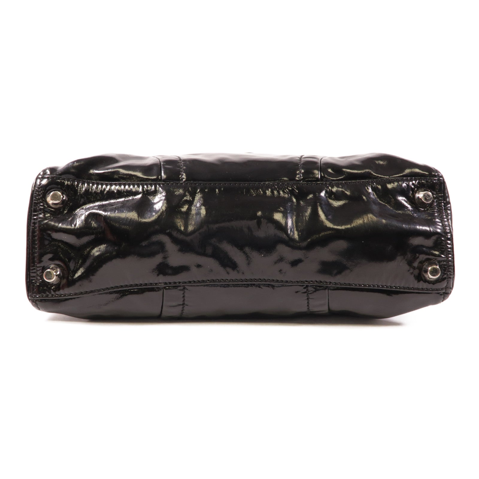 Miu Miu 漆皮皮革Hand Bag銀扣手挽袋