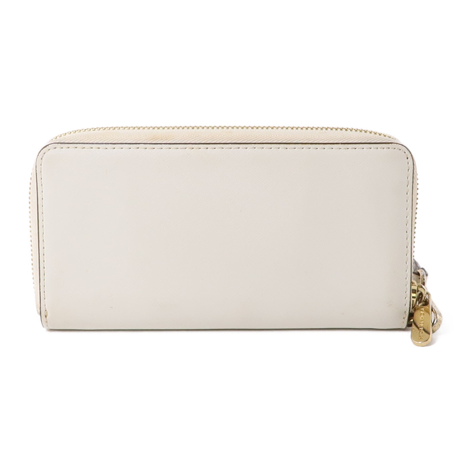 Michael Kors GHW Long Wallet Calfskin Leather White