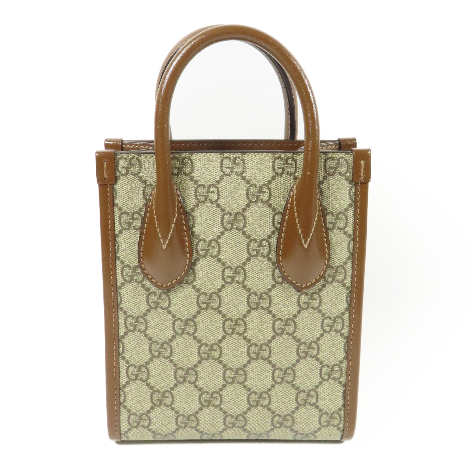 GUCCI GG GHW Retro 2Way Shoulder Bag Handbag Coated Canvas Brown