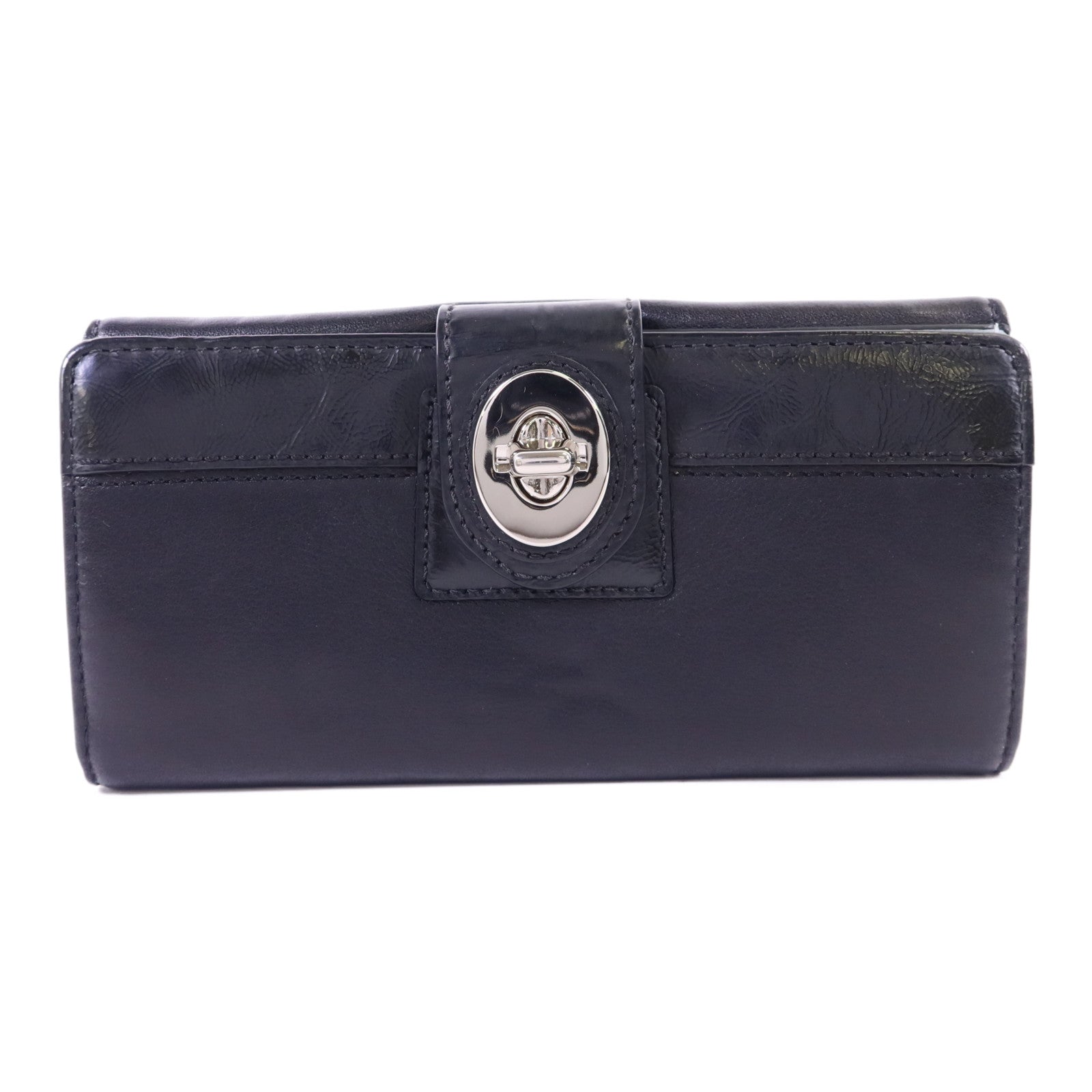COACH 【激減優惠】牛皮皮革Long Bifold Wallet銀扣長錢包