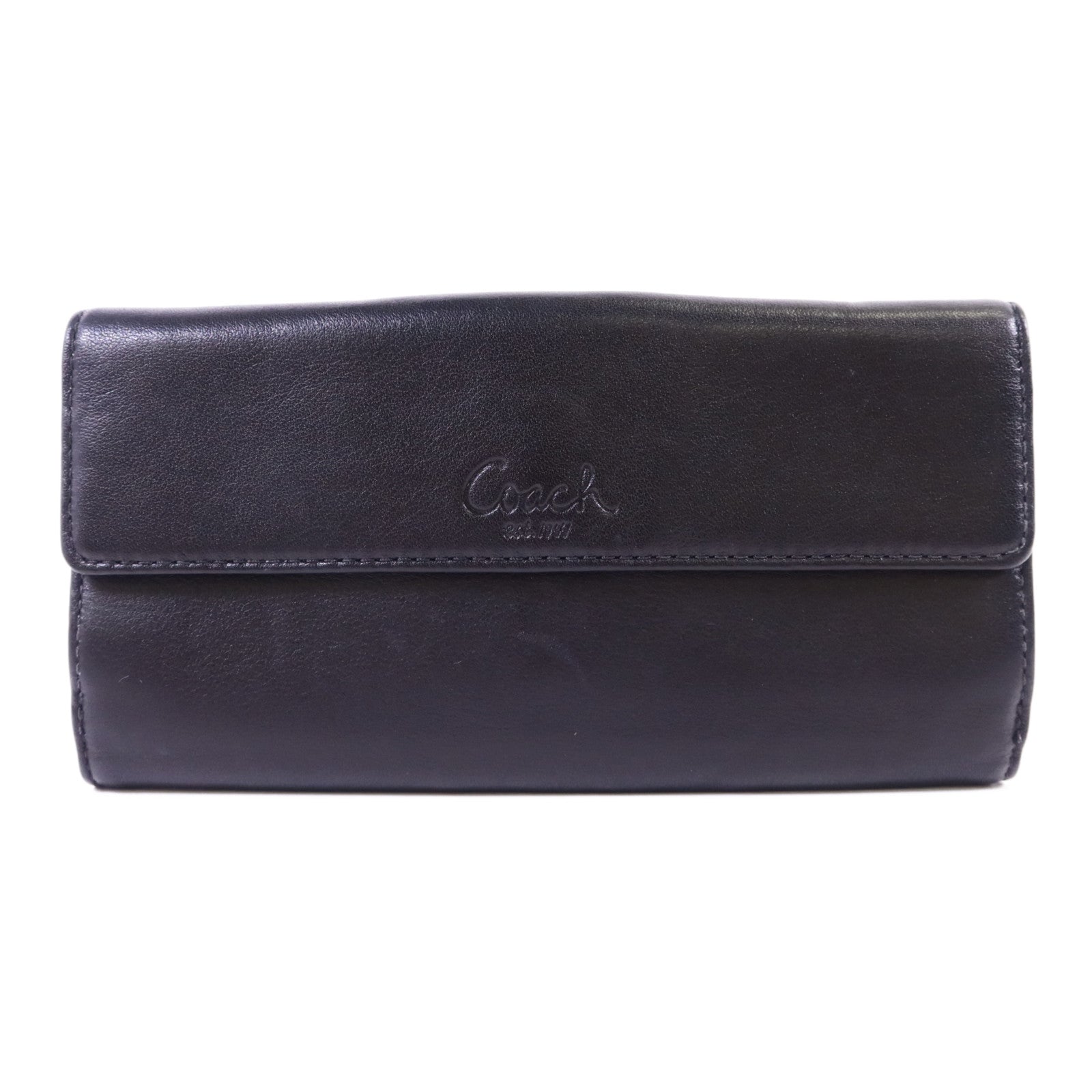 COACH 【激減優惠】牛皮皮革Long Bifold Wallet銀扣長錢包